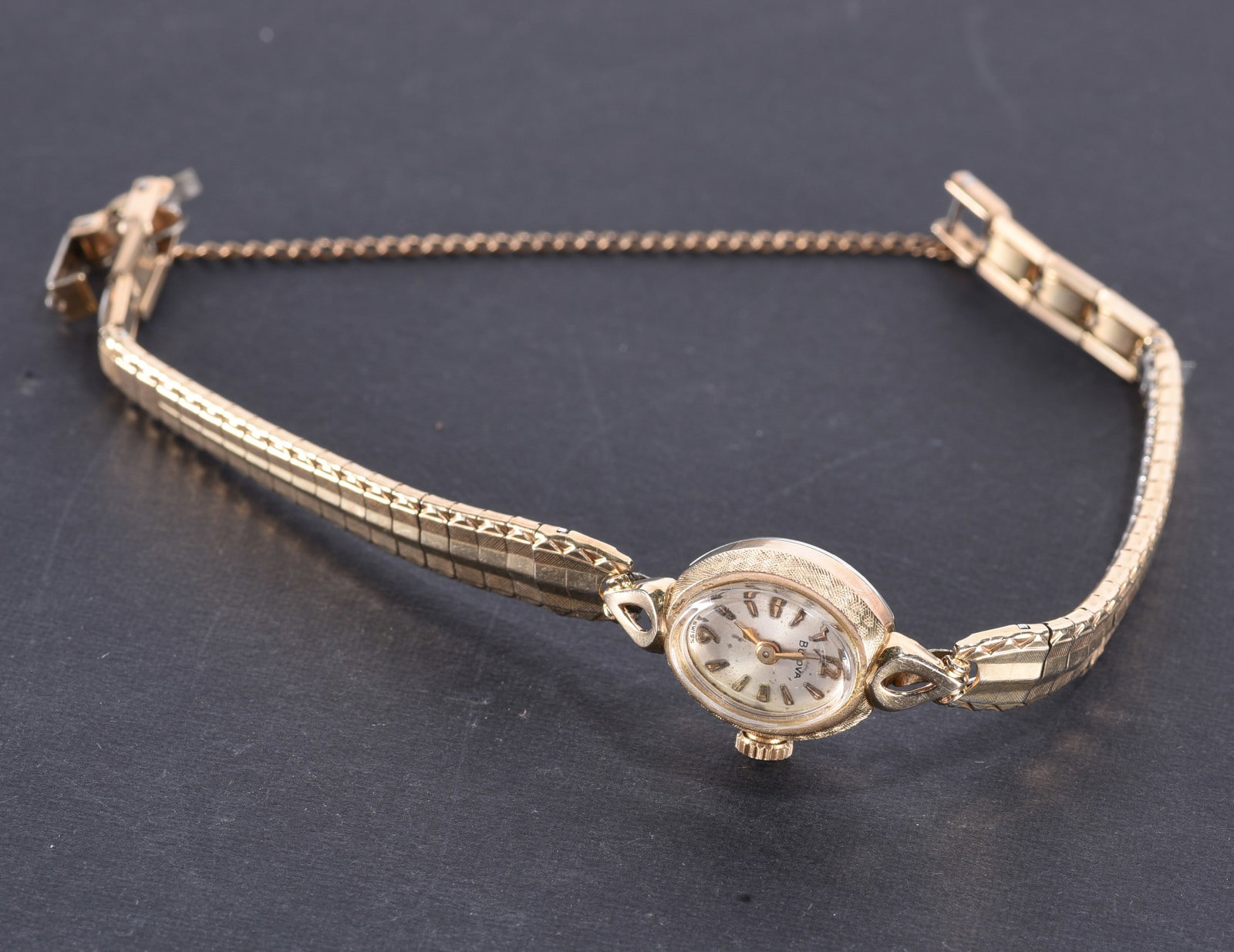 Bolova 10k R.G.P. Bezel ladies watch - yellow gold color - Gold Fill band (1 of 2)