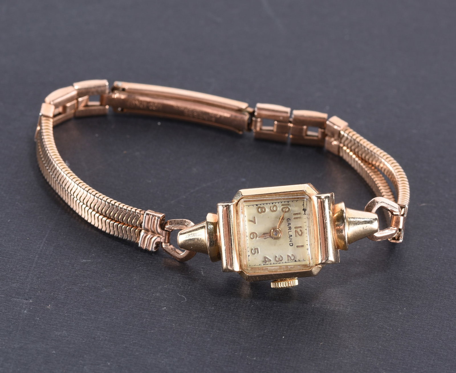 Garland ladies watch. 14k gold case. Gold Fill band. (1 of 2)