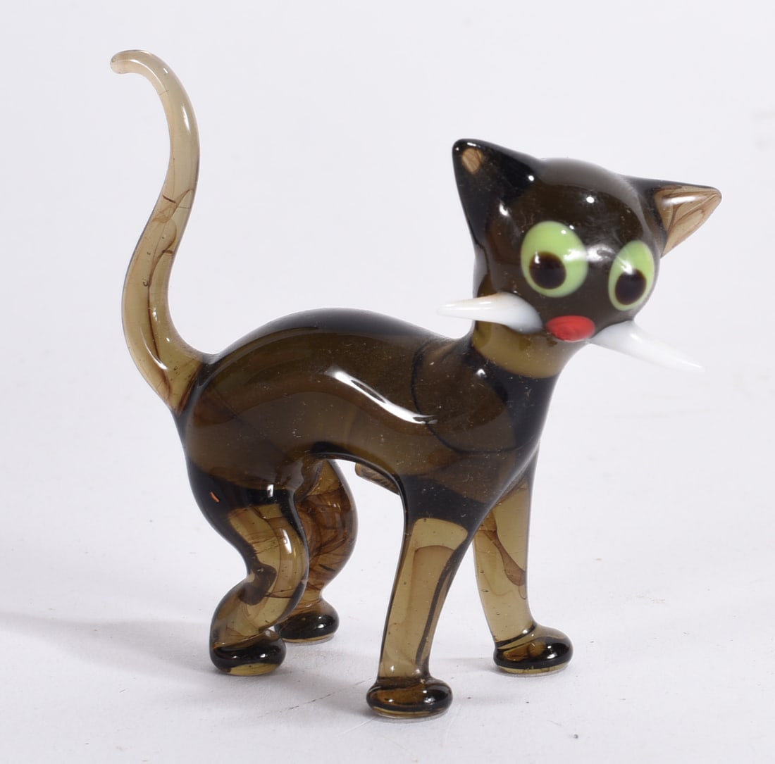 Murano Style Art Glass Cat Figurine (1 of 2)