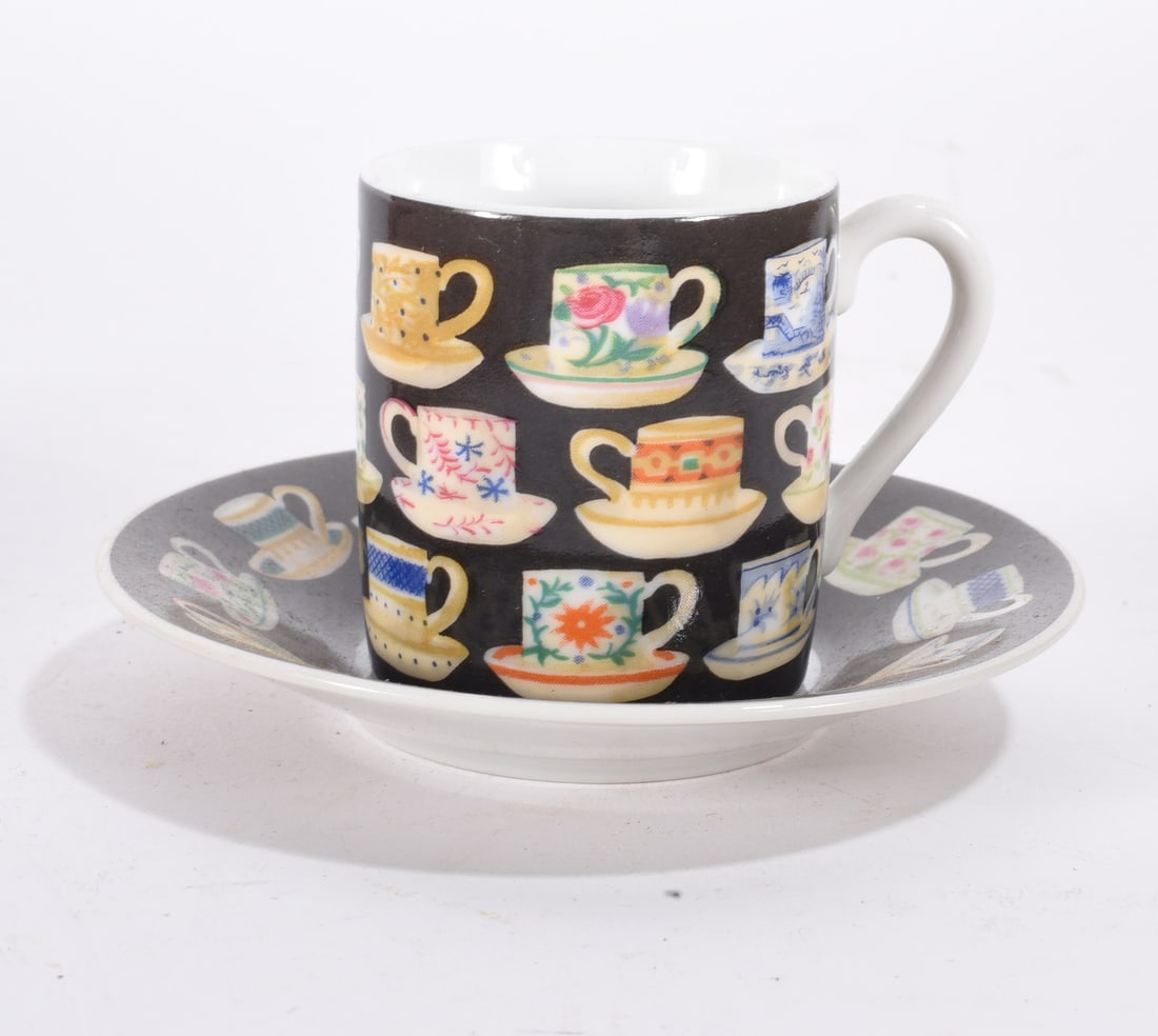 Teacup Pattern Cup and Saucer (1 of 2)