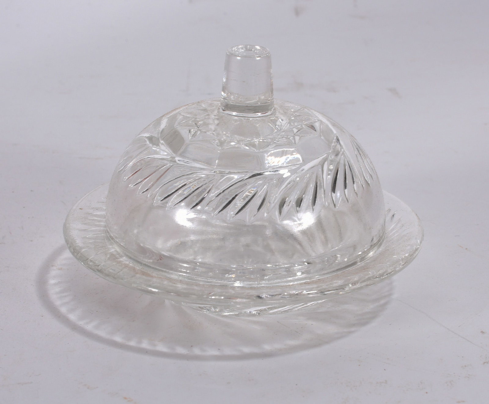 Cut Glass Covered Butter Dish (1 of 2)