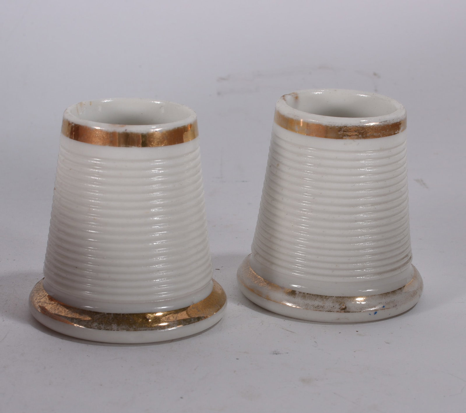 White Milk Glass Toothpick Holders, Pair (1 of 2)