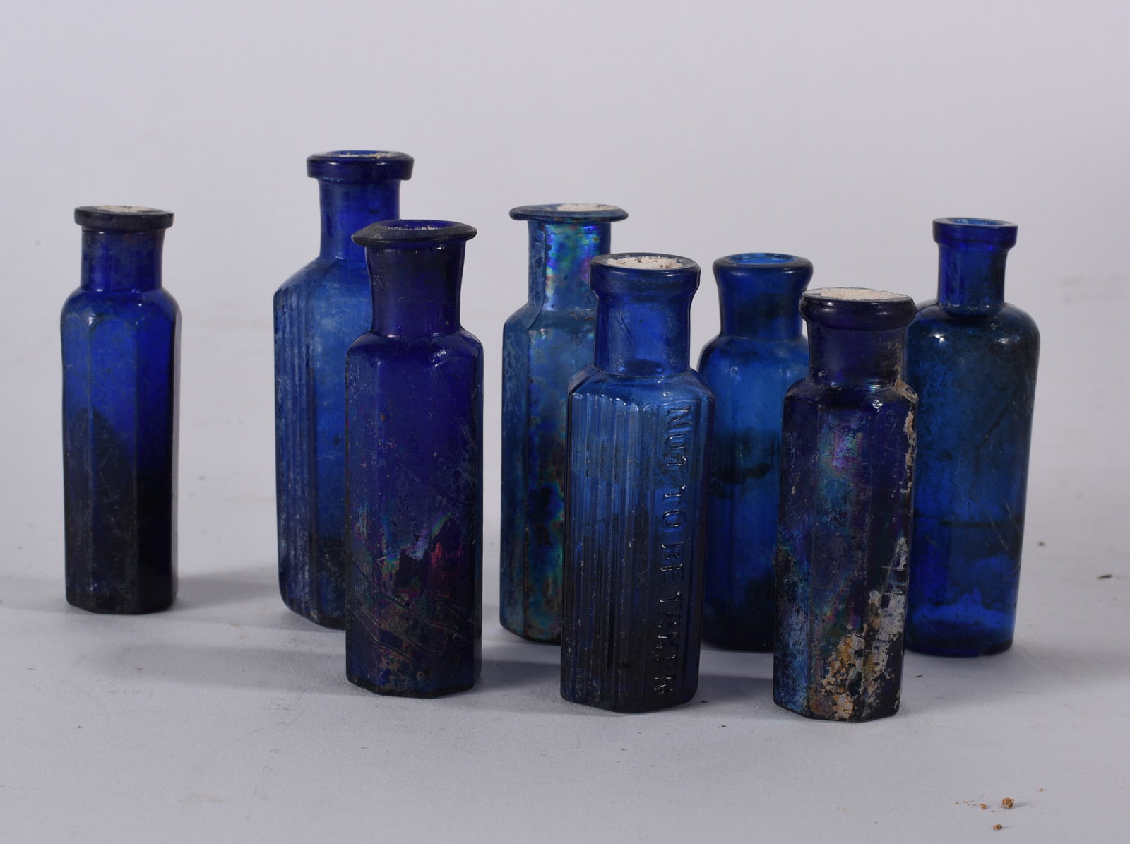 Group of Cobalt Blue Apothecary Bottles (1 of 2)