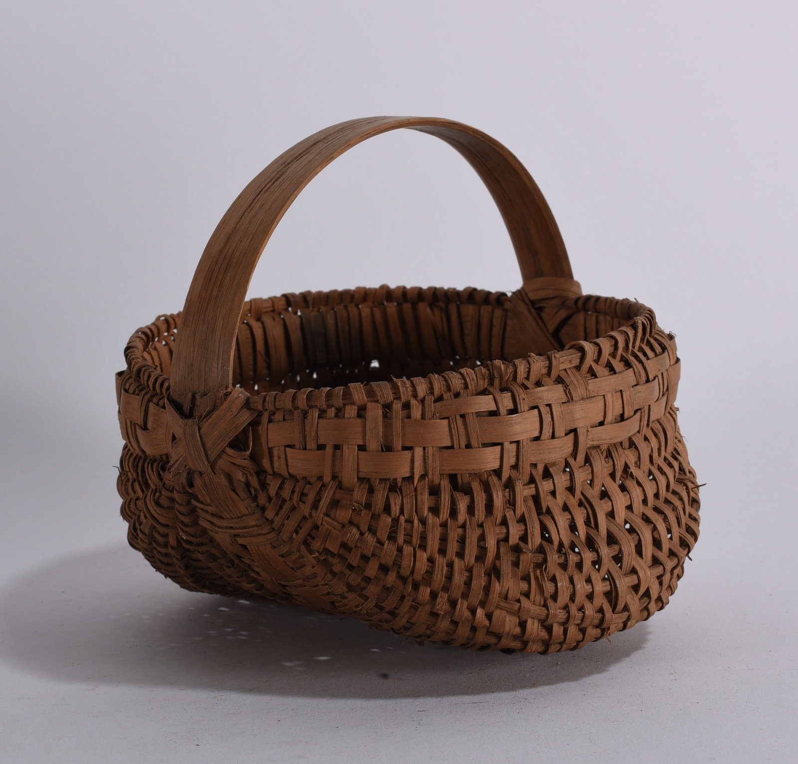 Handsome Antique Oak Split Basket (1 of 3)