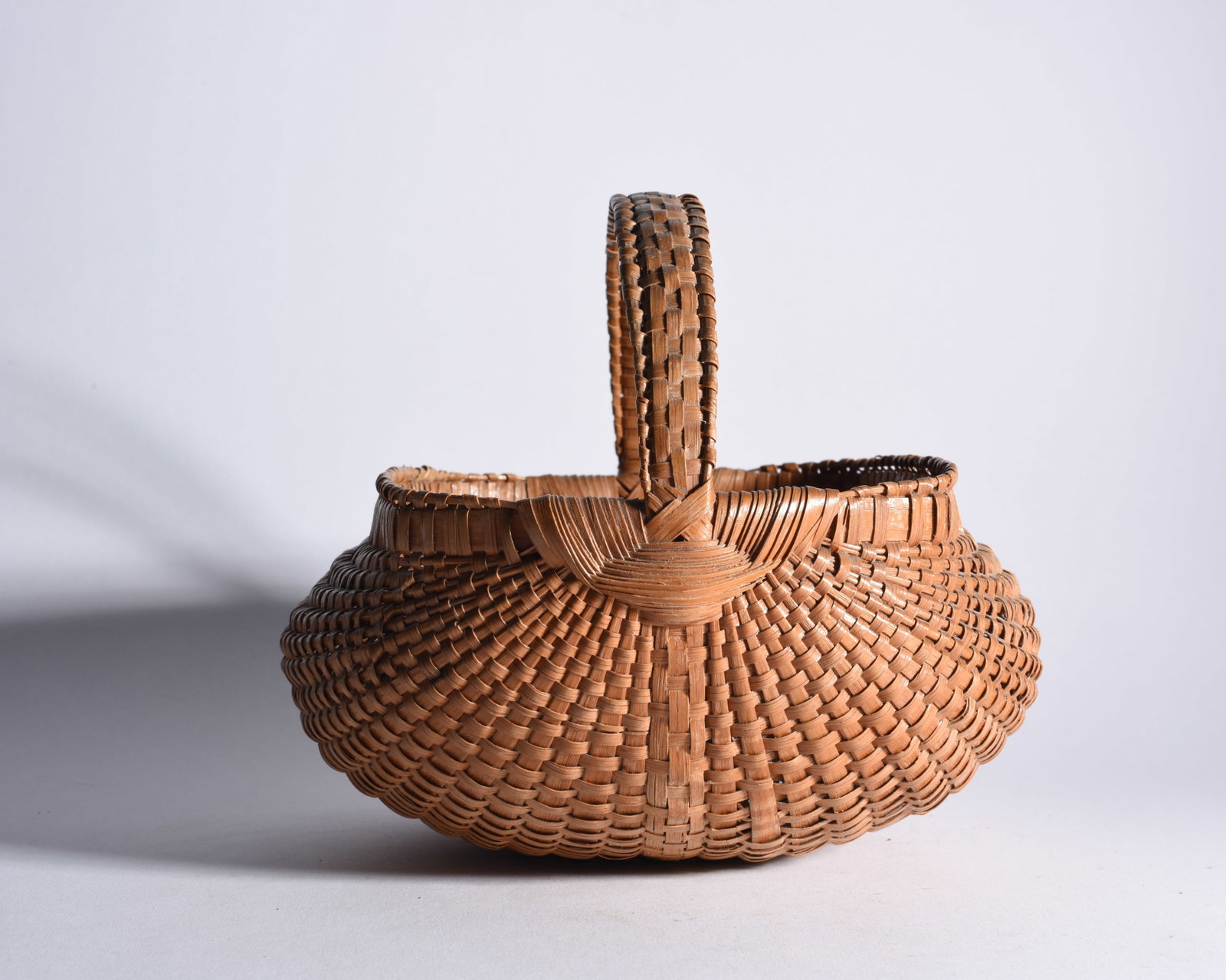 Antique Oak Split Basket - 2