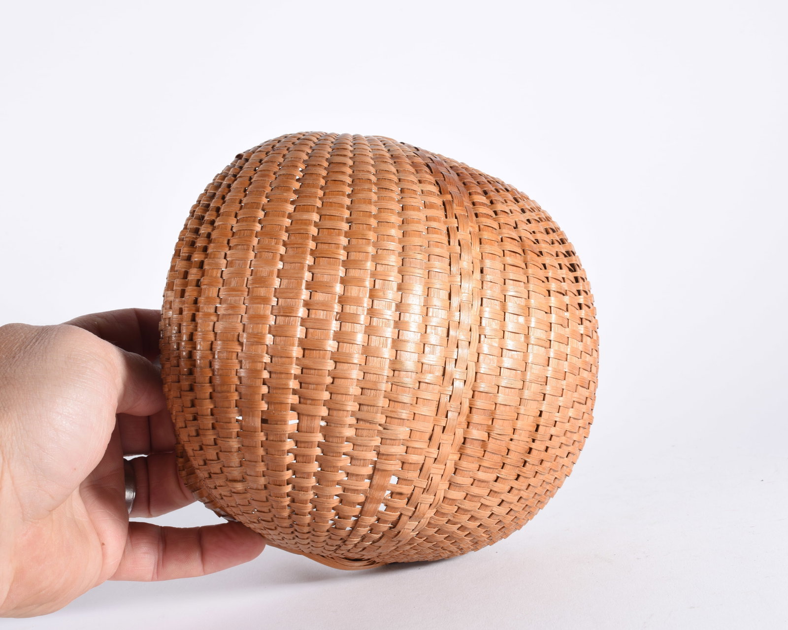 Antique Oak Split Basket - 7