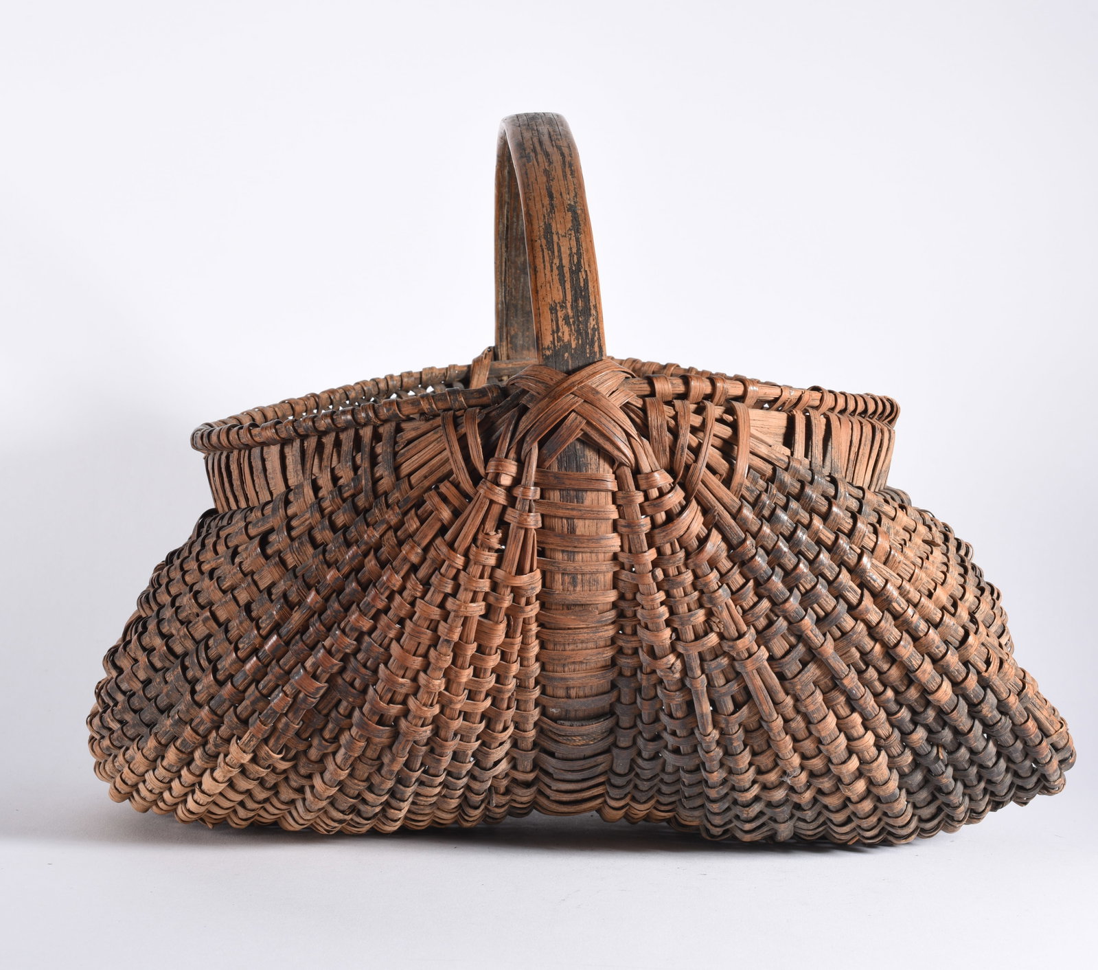 Antique Oak Split Buttocks Basket (1 of 6)