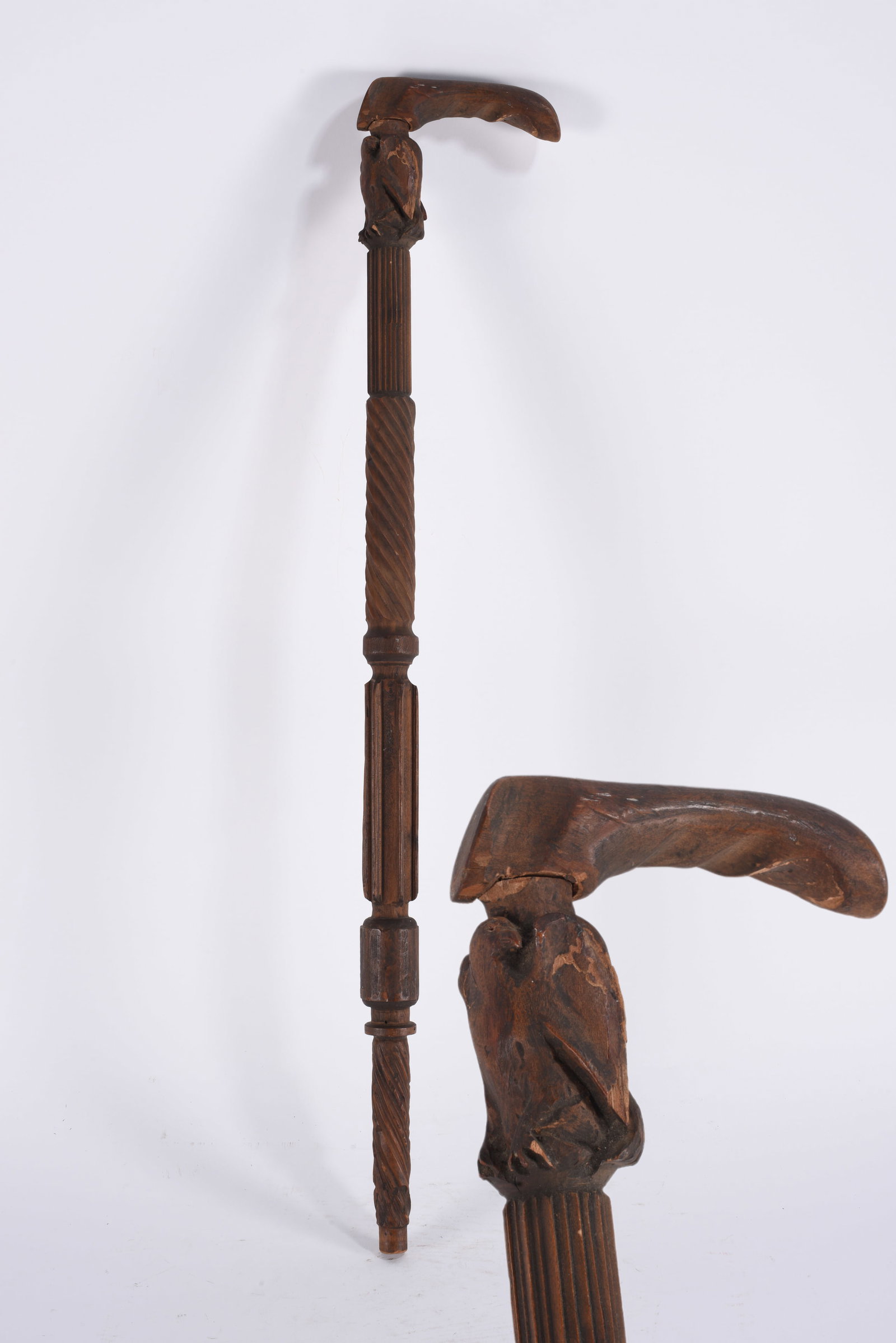 Extremely Early American Folk Art Carved Cane ca. 1860: Extremely Early American Folk Art Carved Cane ca. 1860 34"