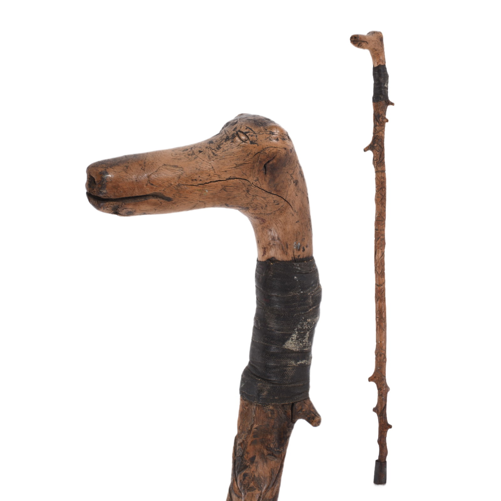 African American Folk Carved Cane Dated 1907: African American Folk Carved Cane Dated 1907 34"