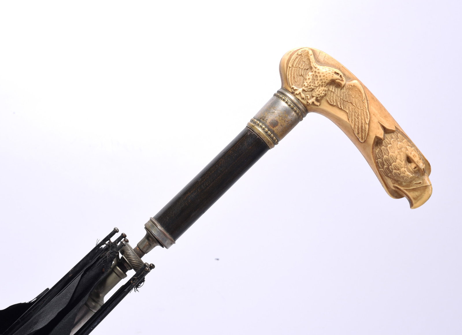 Carved Bone American Eagle Parasol ca. 1890 (1 of 8)