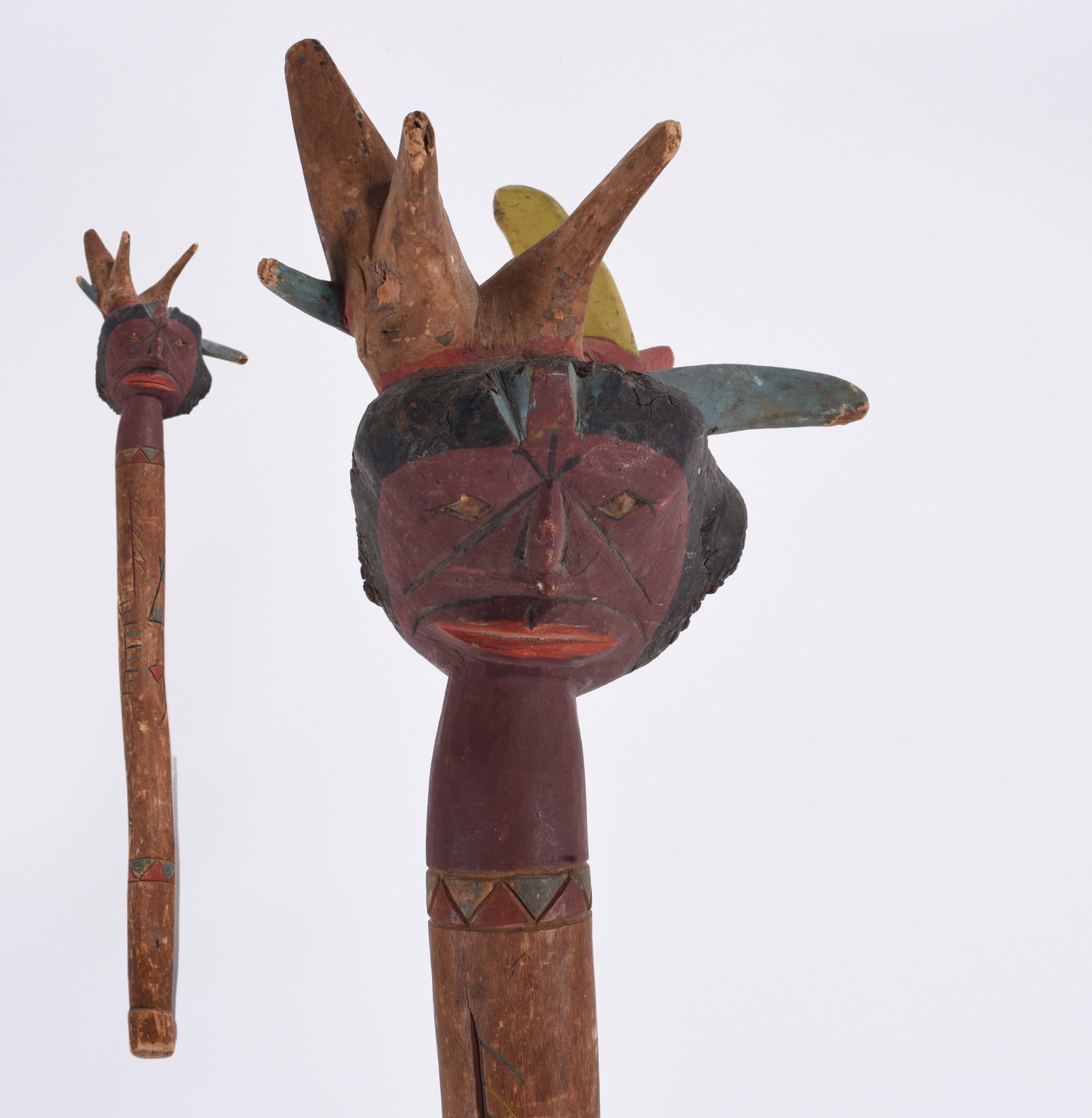 Native American Penobscot Carved Club ca. 1940 (1 of 8)