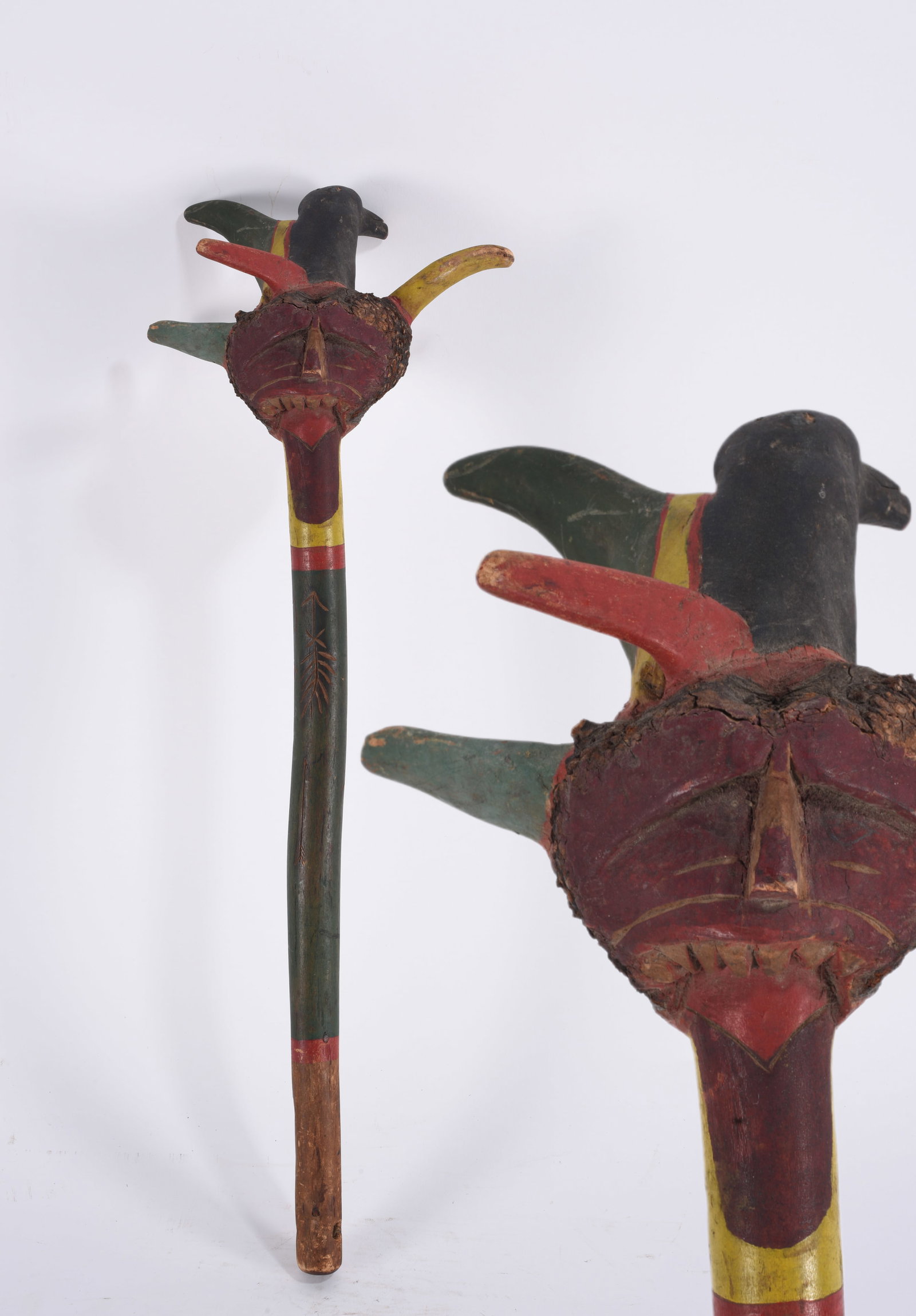 Native American Penobscot Carved Club ca. 1940 (1 of 6)