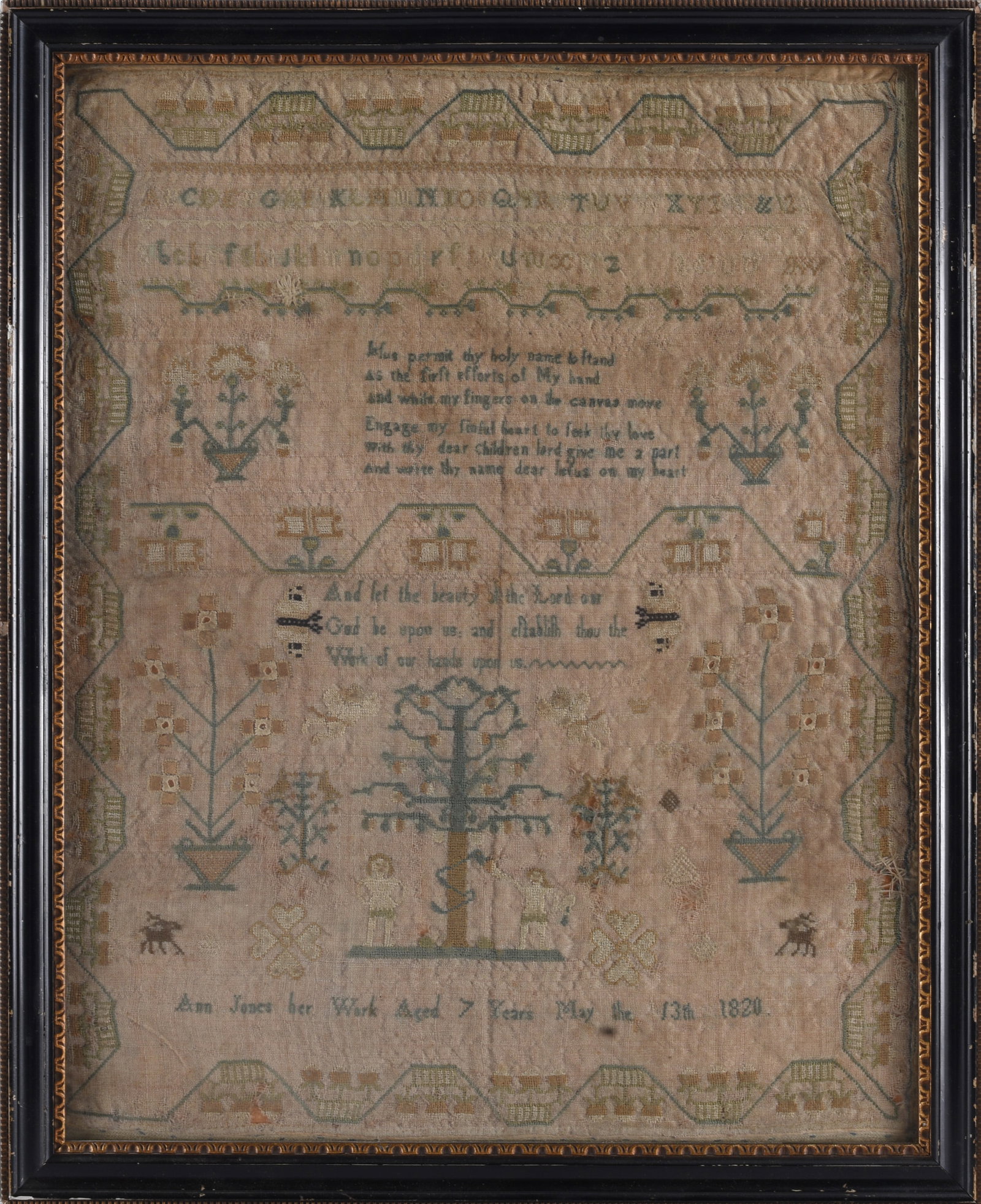 Ann Jones Needle Work Sampler 1820 (1 of 2)