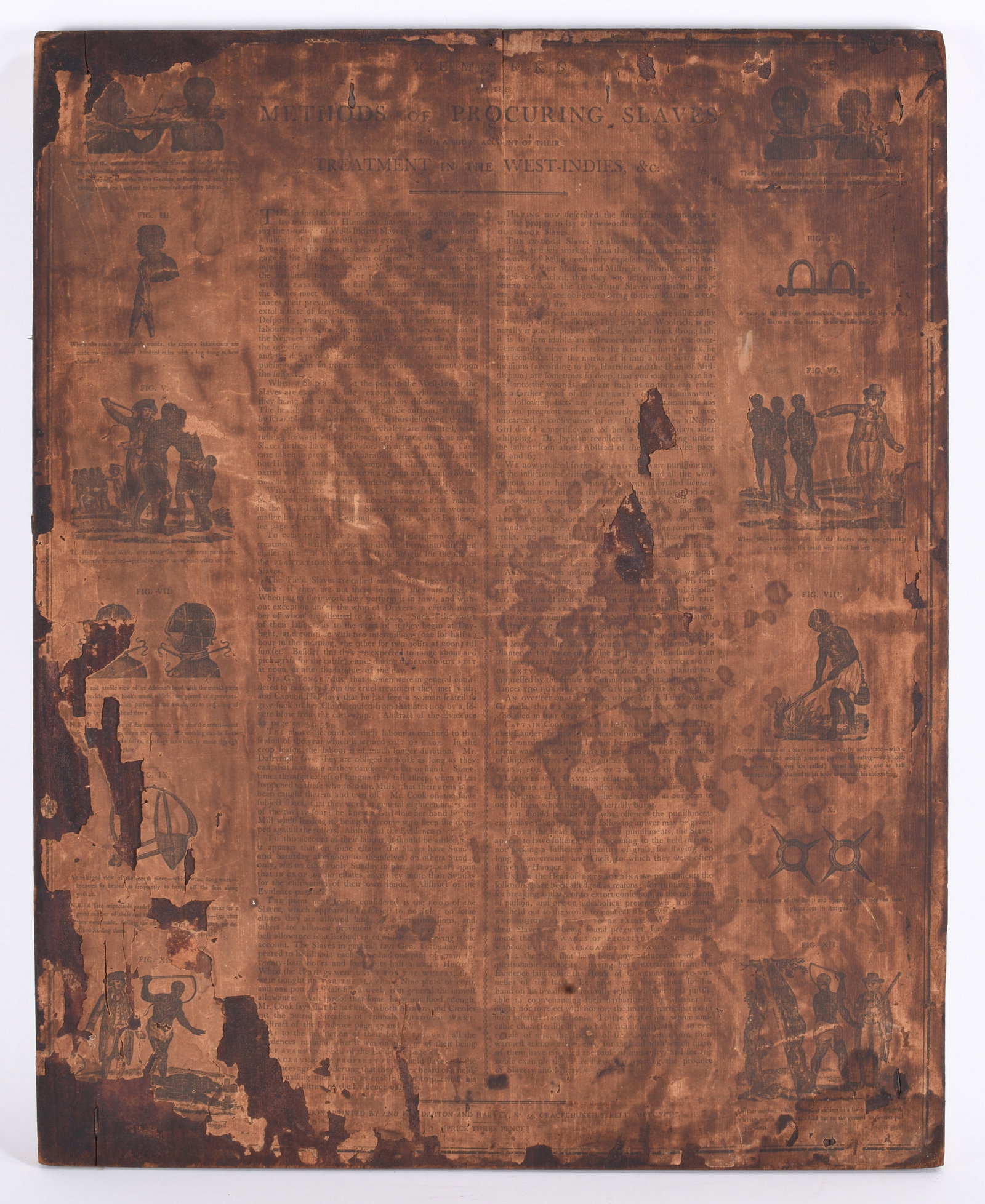 Rare 18th Century Slave Broadside w/ Woodcut Engravings (1 of 12)