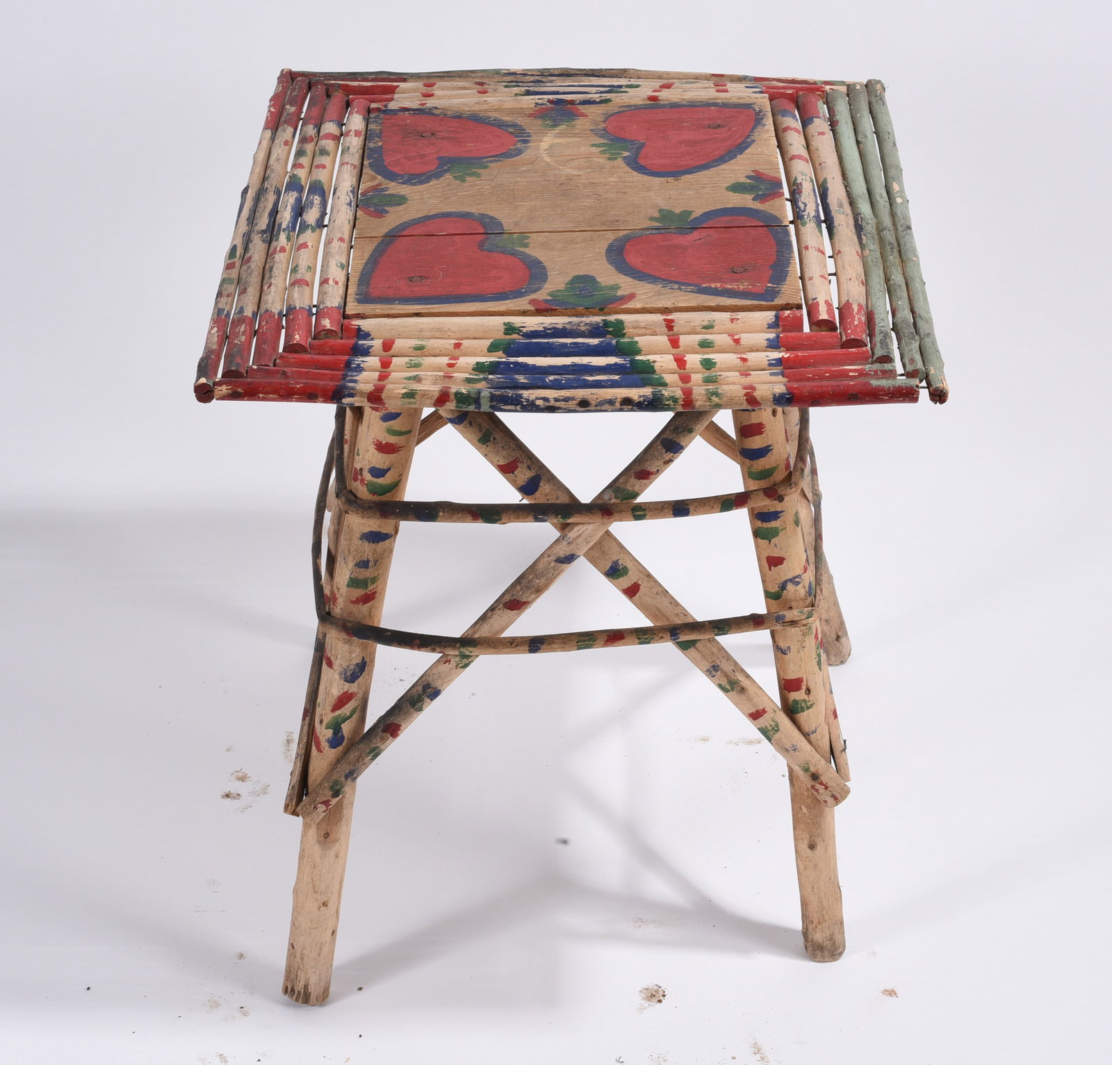 Folk Art Painted Side Table (1 of 4)