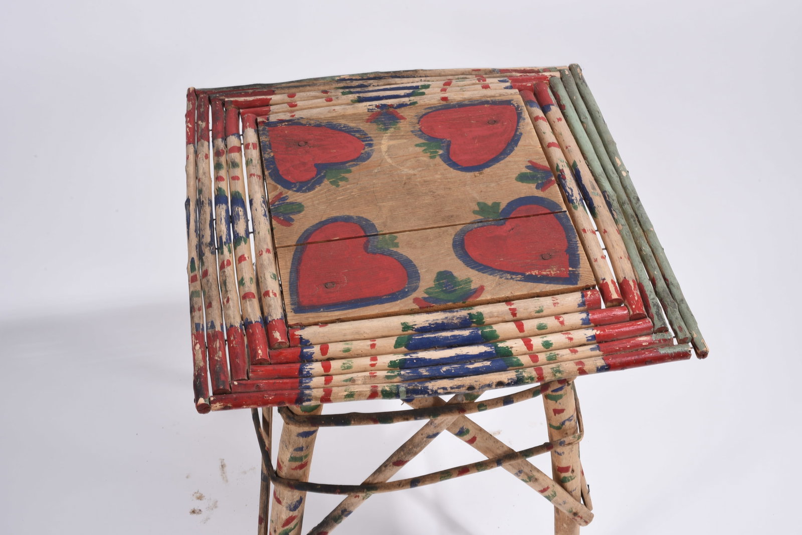 Folk Art Painted Side Table - 2