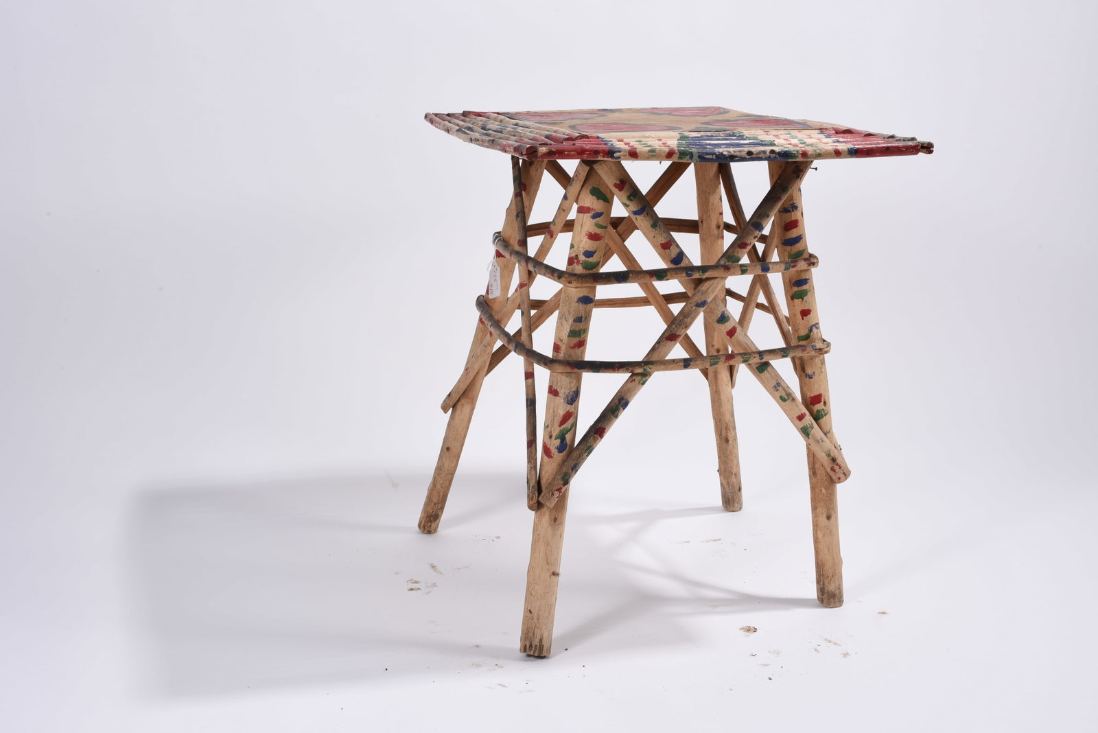 Folk Art Painted Side Table - 3