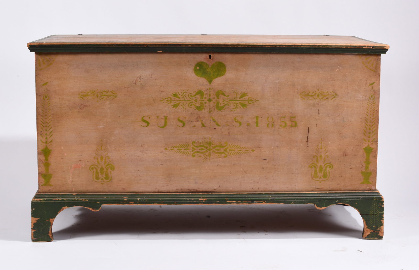 Important Soap Hallow Paint Decorated Blanket Chest dated 1855 (1 of 20)