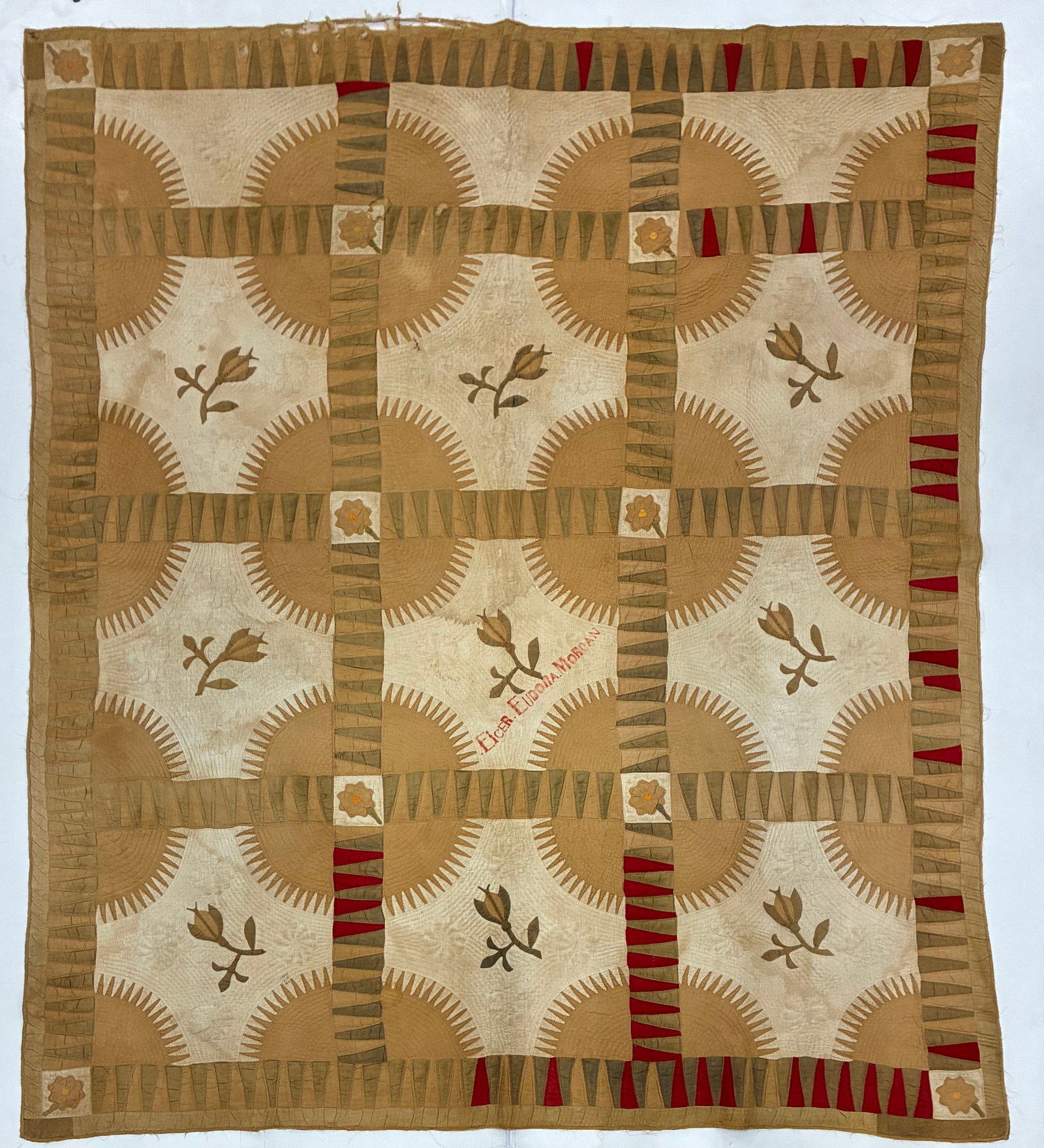 American Textile Quilt signed Elcer Morgan (1 of 9)