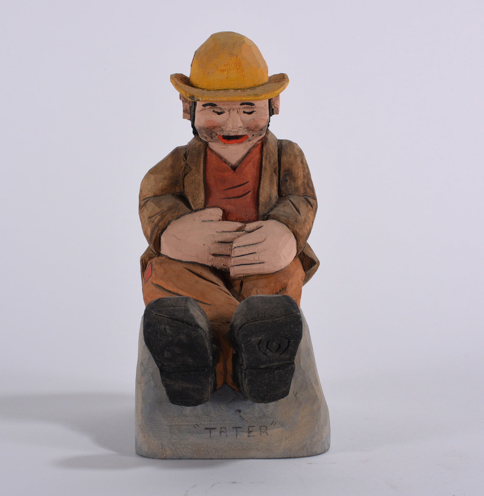 Clyde Herman Folk Art Wood Carving: Clyde Herman Folk Art Wood Carving 7" Clyde Herman carved 100's of carvings from the mid 1970s to the early 2000s. He was from Mercer, PA