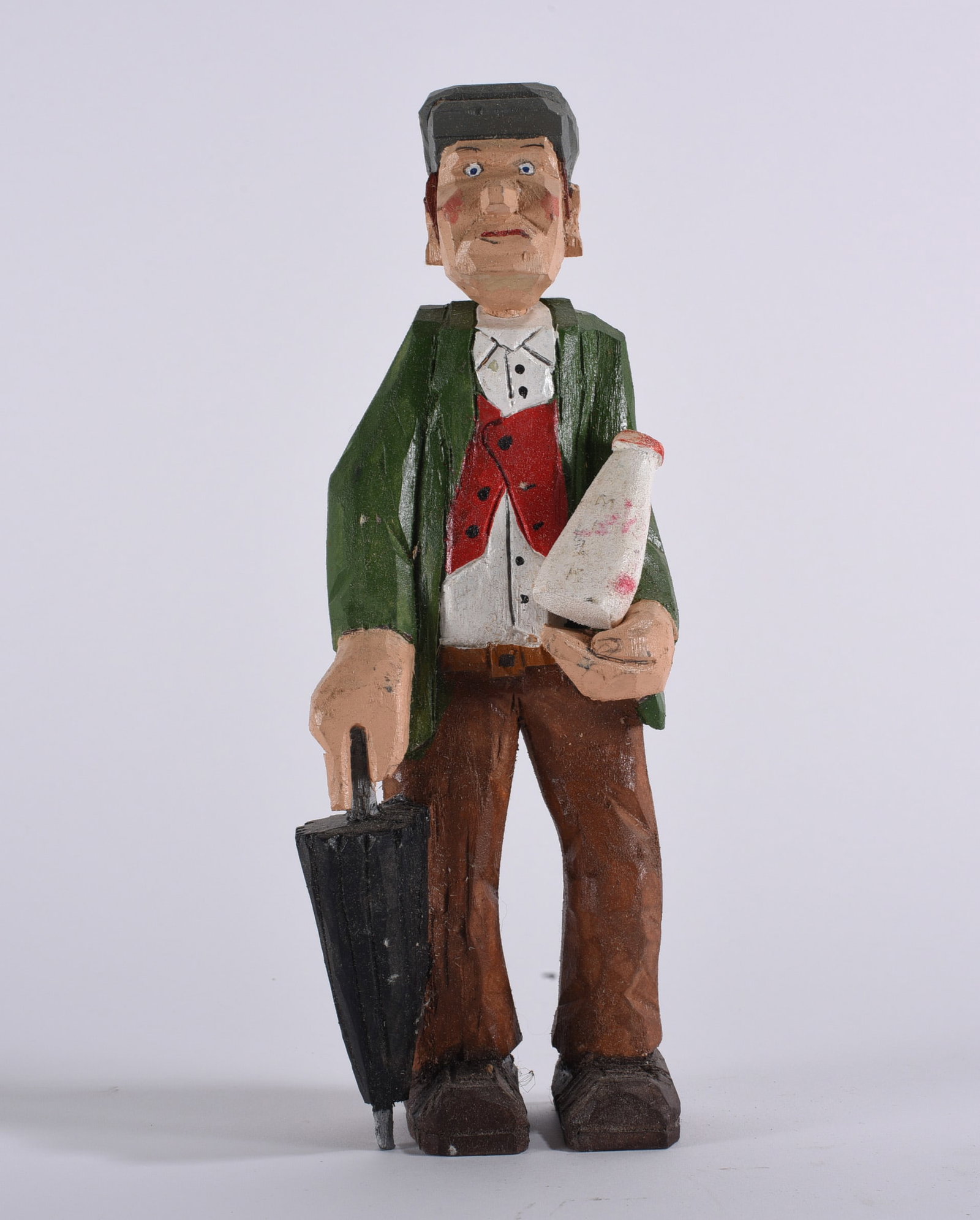 Clyde Herman Folk Art Wood Carving: Clyde Herman Folk Art Wood Carving 9" Clyde Herman carved 100's of carvings from the mid 1970s to the early 2000s. He was from Mercer, PA