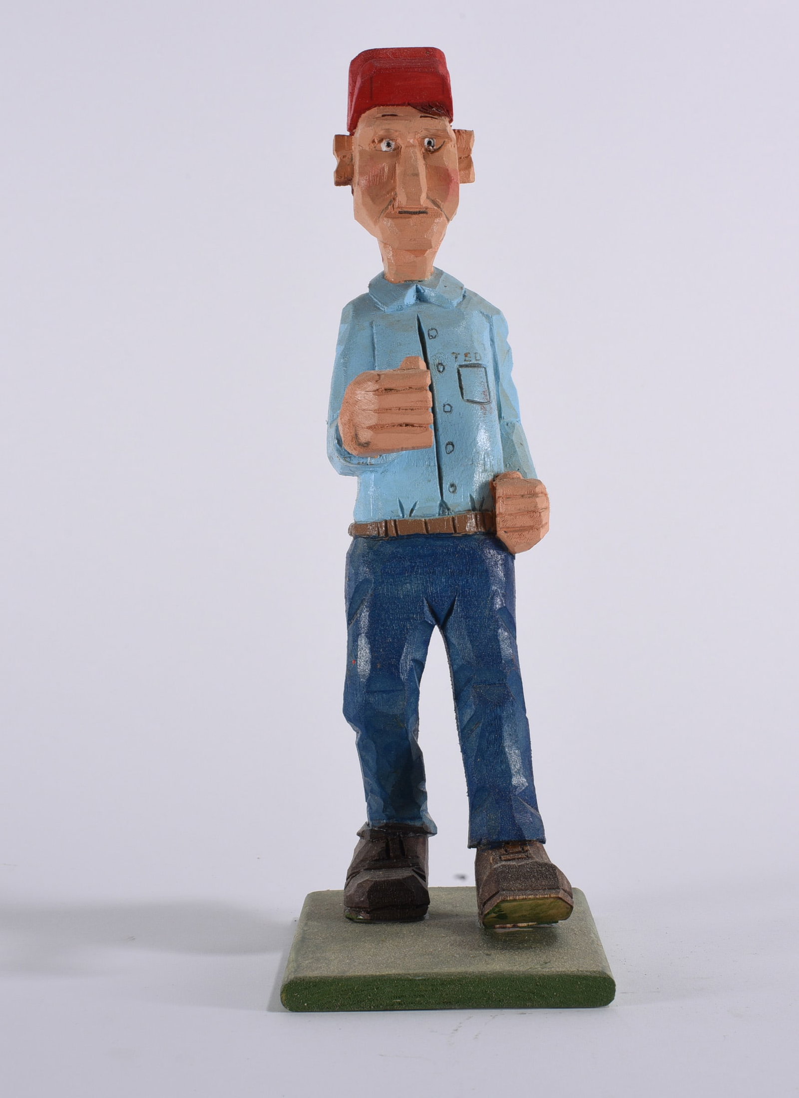 Clyde Herman Folk Art Wood Carving: Clyde Herman Folk Art Wood Carving 11" Clyde Herman carved 100's of carvings from the mid 1970s to the early 2000s. He was from Mercer, PA