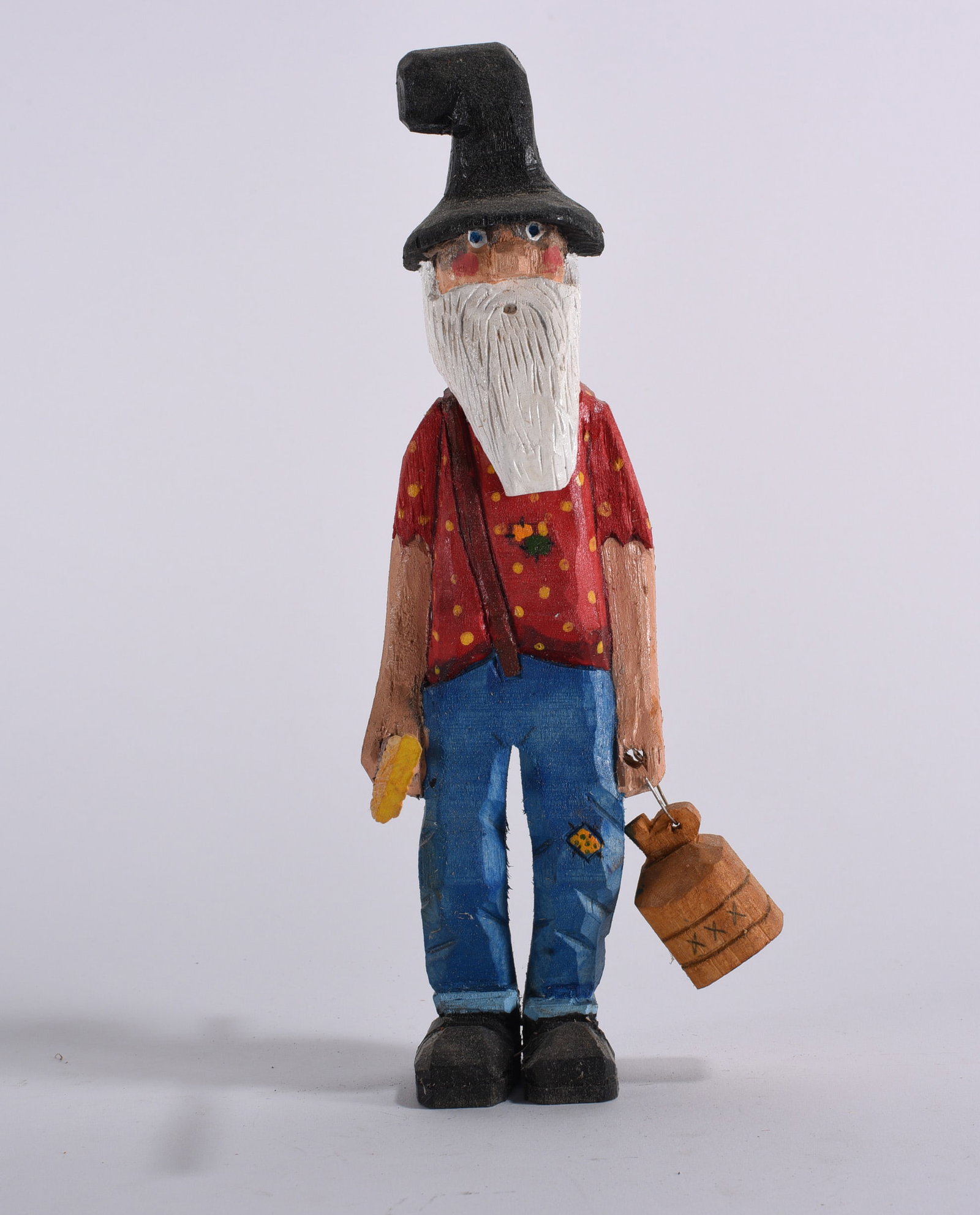 Clyde Herman Folk Art Wood Carving: Clyde Herman Folk Art Wood Carving 10" Clyde Herman carved 100's of carvings from the mid 1970s to the early 2000s. He was from Mercer, PA