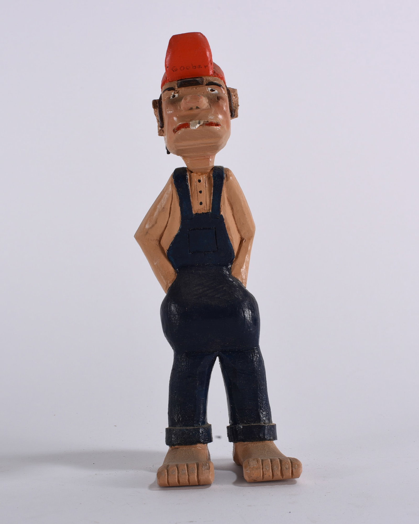 Clyde Herman Folk Art Wood Carving: Clyde Herman Folk Art Wood Carving 9" Clyde Herman carved 100's of carvings from the mid 1970s to the early 2000s. He was from Mercer, PA
