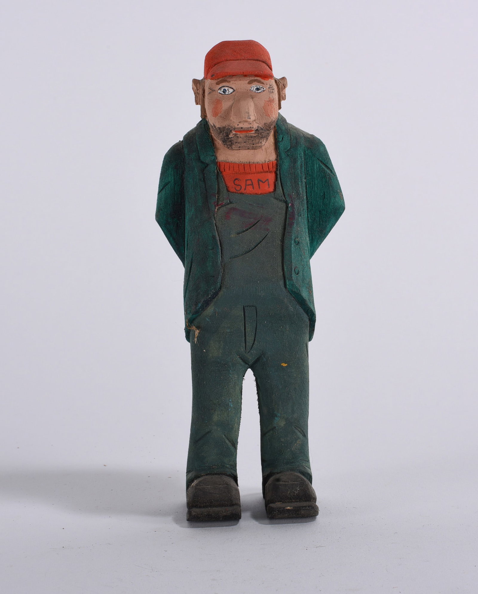 Clyde Herman Folk Art Wood Carving: Clyde Herman Folk Art Wood Carving 7" Clyde Herman carved 100's of carvings from the mid 1970s to the early 2000s. He was from Mercer, PA