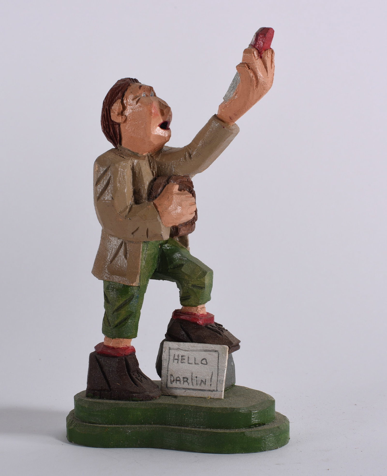 Clyde Herman Folk Art Wood Carving: Clyde Herman Folk Art Wood Carving 7" Clyde Herman carved 100's of carvings from the mid 1970s to the early 2000s. He was from Mercer, PA