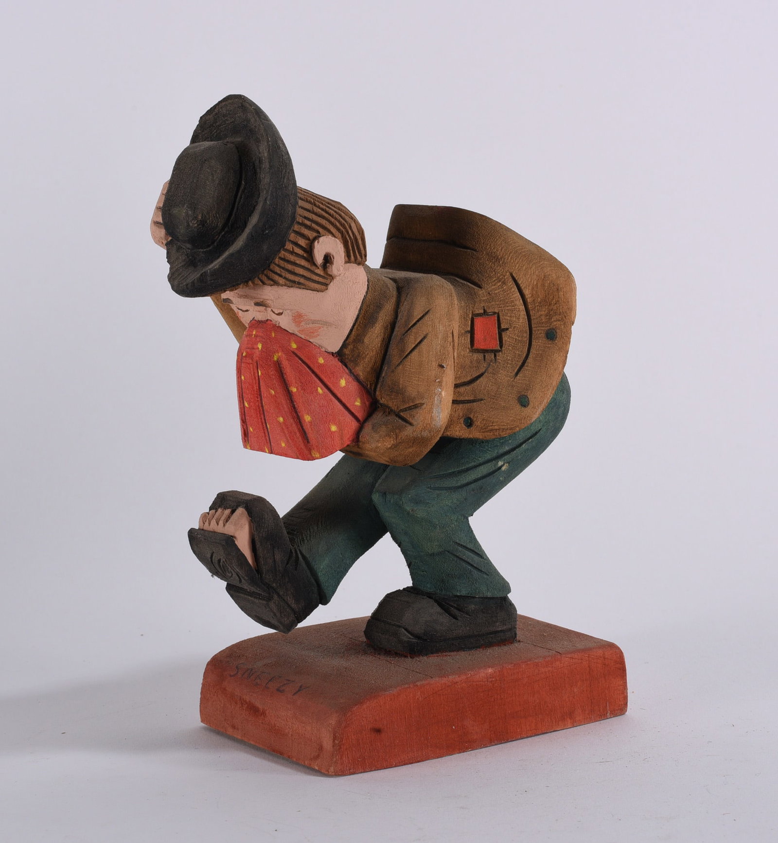 Clyde Herman Folk Art Wood Carving: Clyde Herman Folk Art Wood Carving 7"x4" Clyde Herman carved 100's of carvings from the mid 1970s to the early 2000s. He was from Mercer, PA