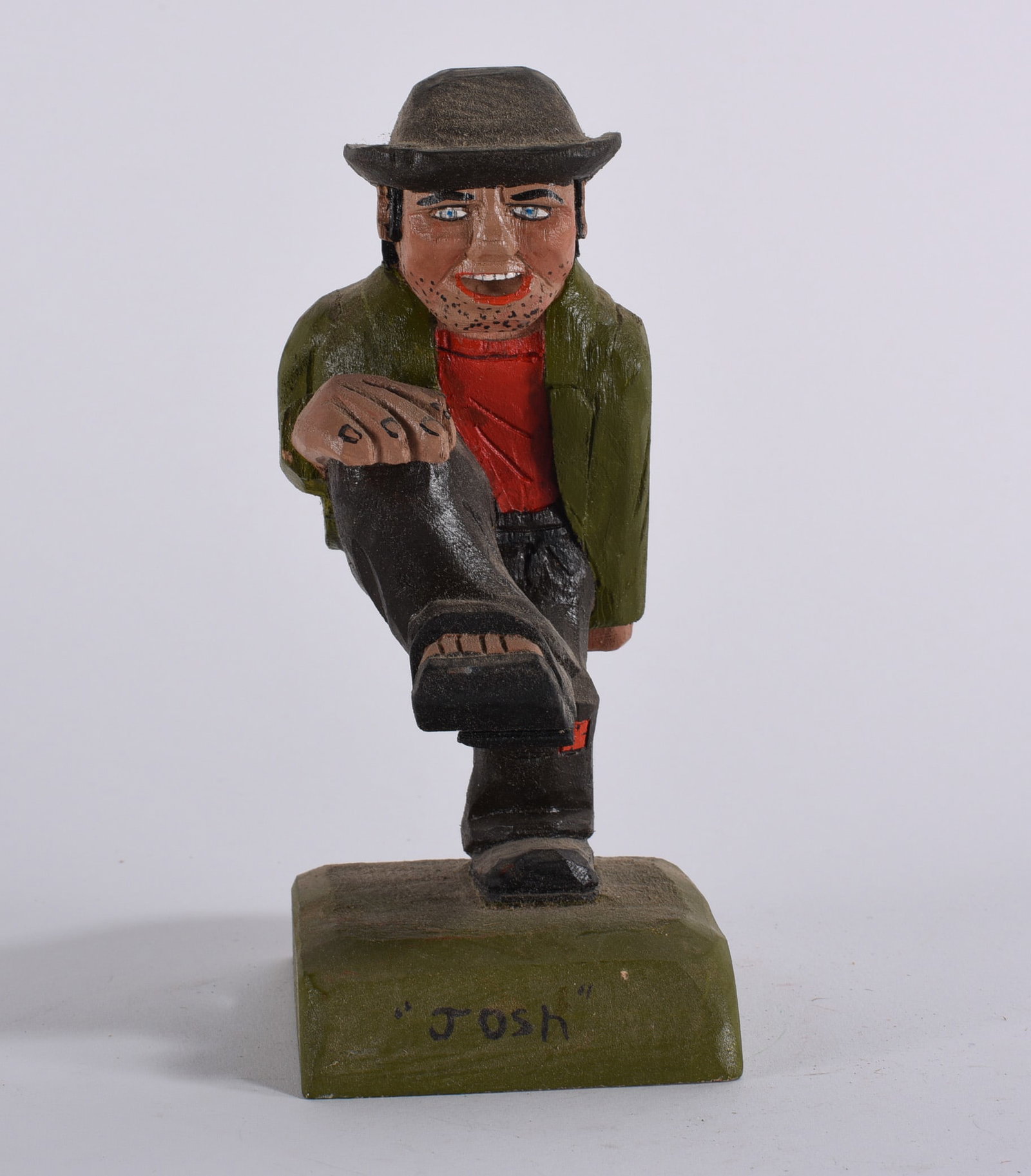 Clyde Herman Folk Art Wood Carving: Clyde Herman Folk Art Wood Carving 7" Clyde Herman carved 100's of carvings from the mid 1970s to the early 2000s. He was from Mercer, PA
