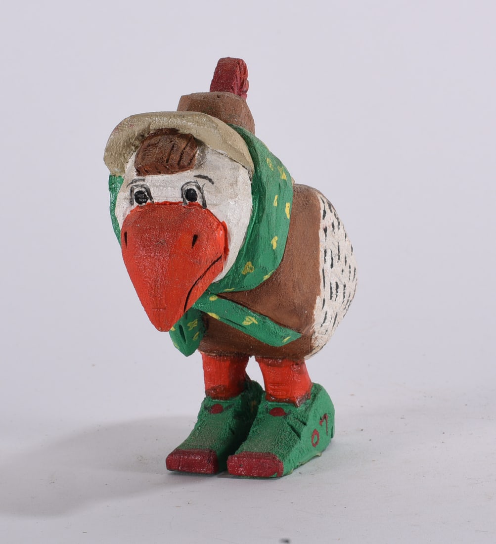 Clyde Herman Folk Art Wood Carving: Clyde Herman Folk Art Wood Carving 4"x4" Clyde Herman carved 100's of carvings from the mid 1970s to the early 2000s. He was from Mercer, PA