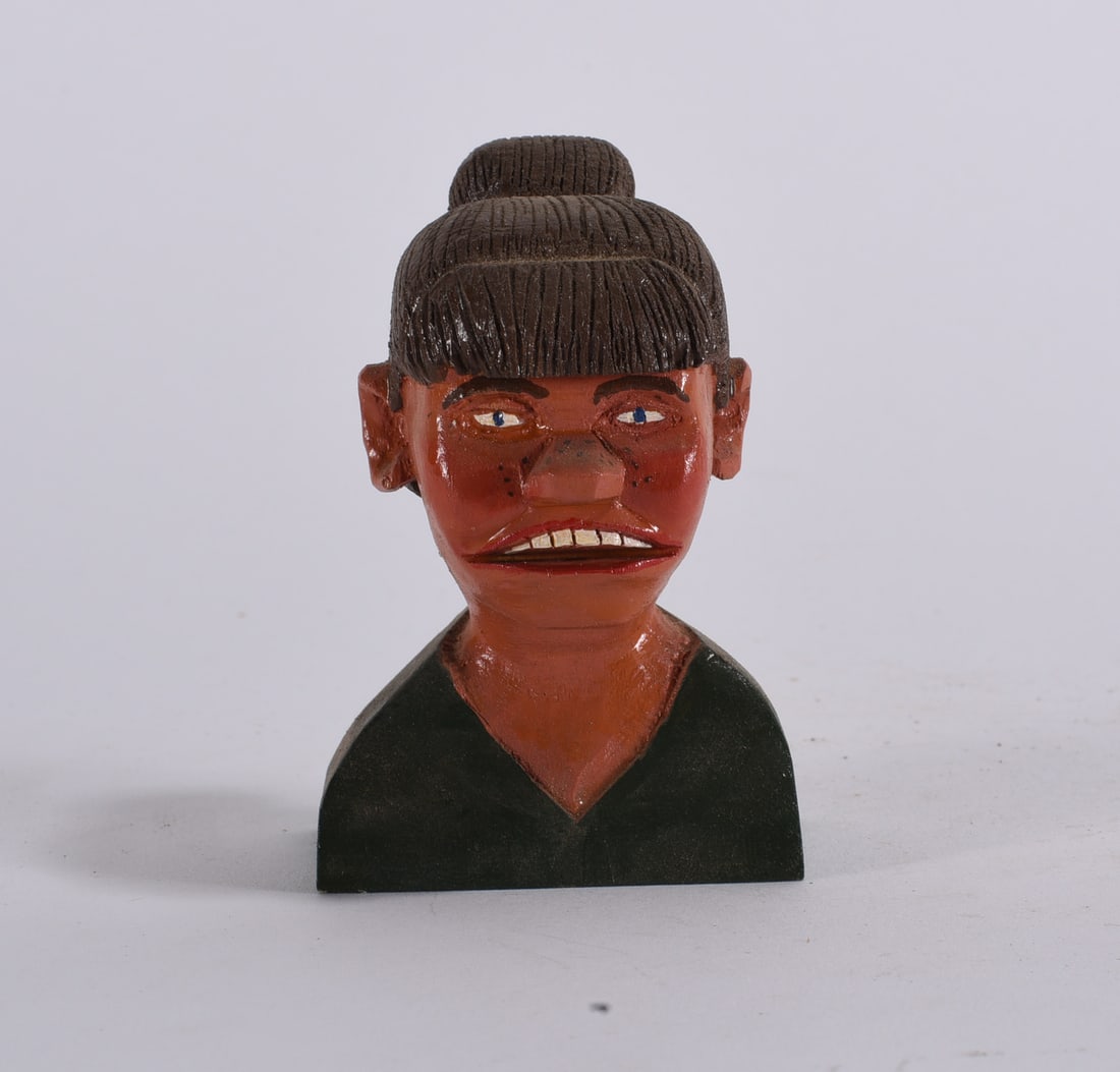 Clyde Herman Folk Art Wood Carving: Clyde Herman Folk Art Wood Carving 3" Clyde Herman carved 100's of carvings from the mid 1970s to the early 2000s. He was from Mercer, PA