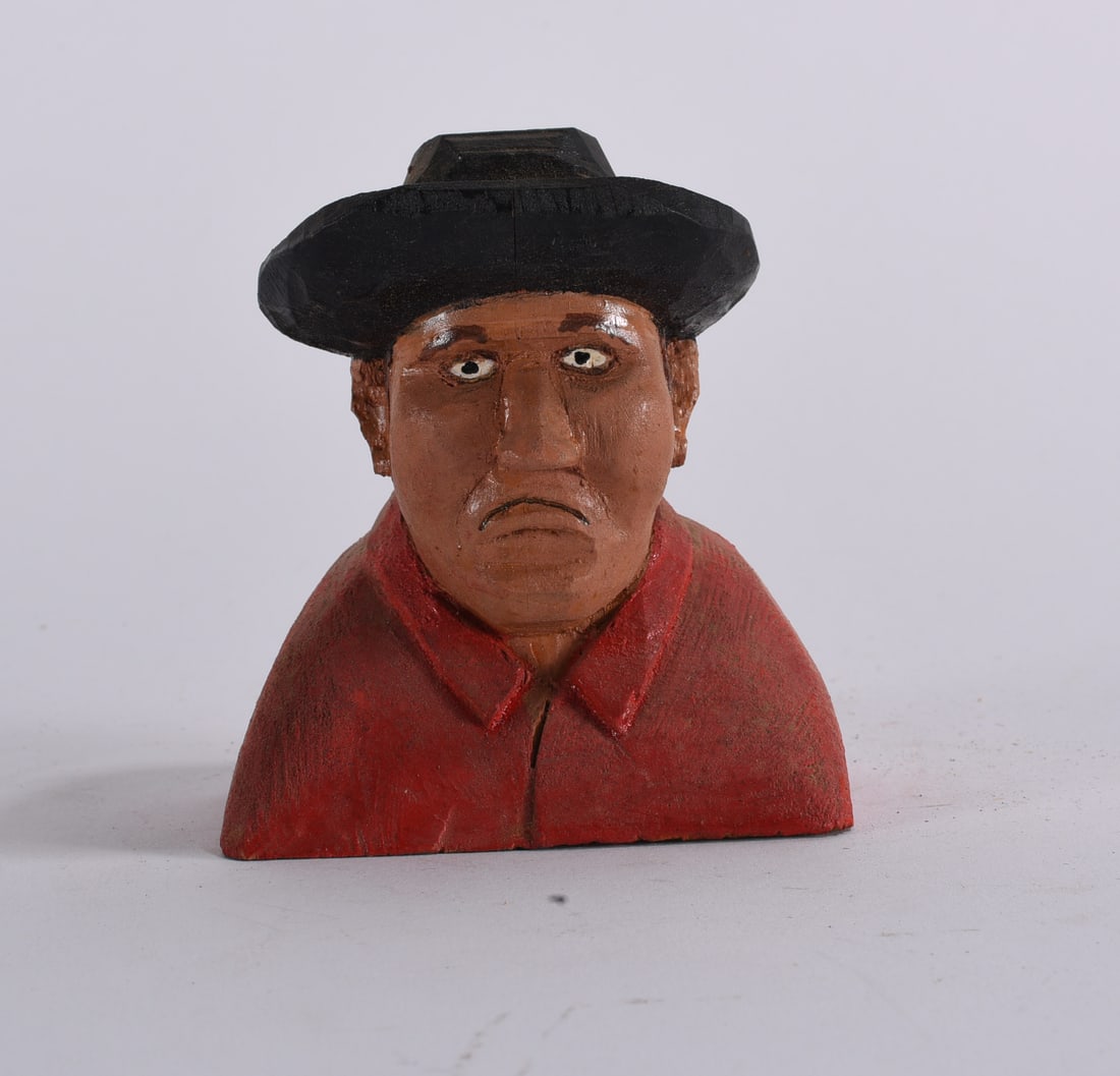 Clyde Herman Folk Art Wood Carving: Clyde Herman Folk Art Wood Carving 3" Clyde Herman carved 100's of carvings from the mid 1970s to the early 2000s. He was from Mercer, PA