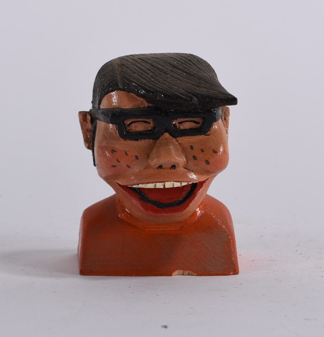 Clyde Herman Folk Art Wood Carving: Clyde Herman Folk Art Wood Carving 3" Clyde Herman carved 100's of carvings from the mid 1970s to the early 2000s. He was from Mercer, PA