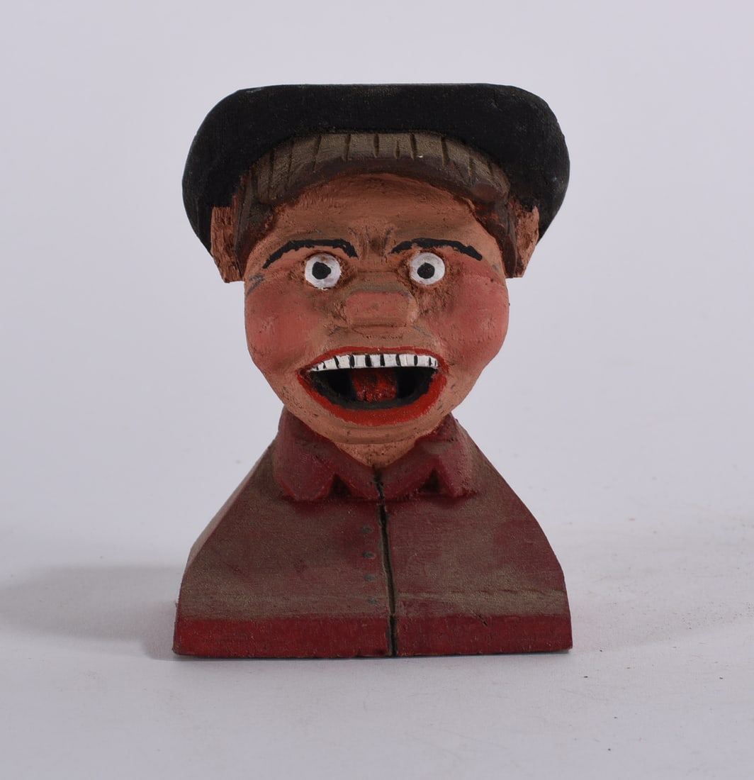 Clyde Herman Folk Art Wood Carving: Clyde Herman Folk Art Wood Carving 3" Clyde Herman carved 100's of carvings from the mid 1970s to the early 2000s. He was from Mercer, PA