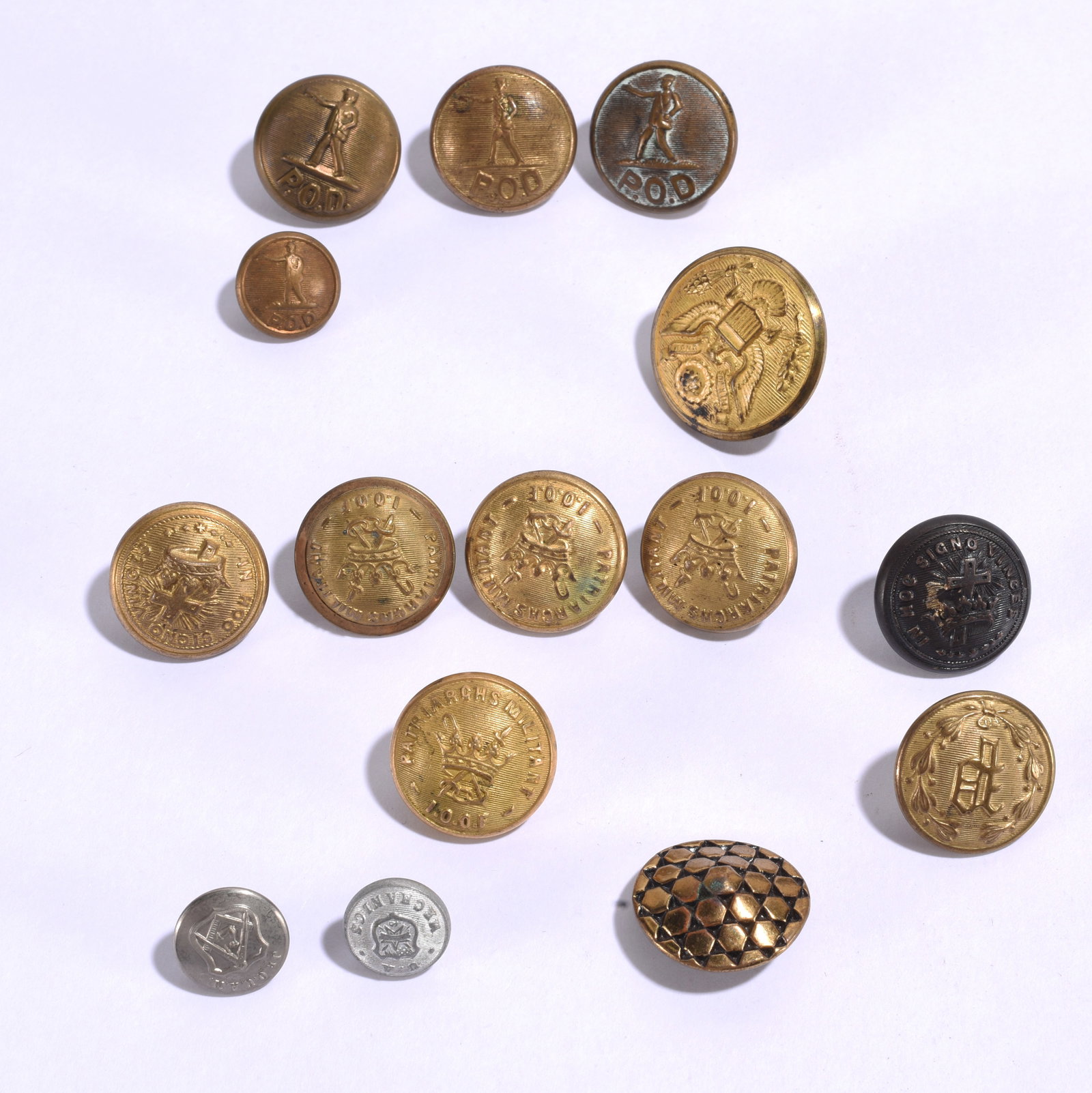 Antique Vintage Military Button Group: Antique Vintage Military Button Group Approximately 1"