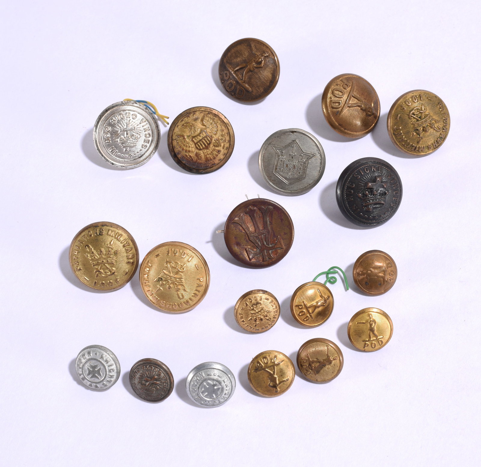 Antique Vintage Military Button Group: Antique Vintage Military Button Group Approximately 1"
