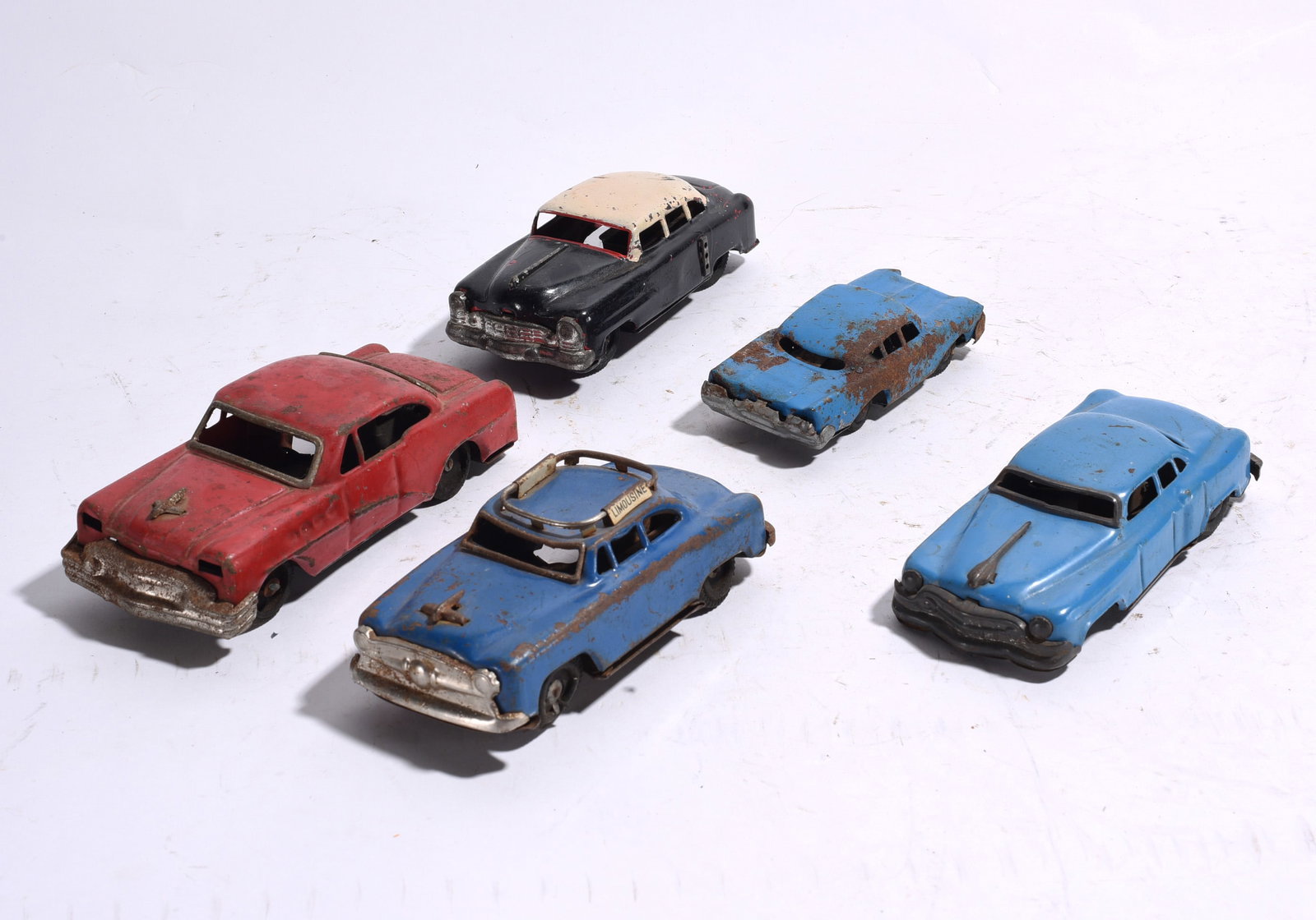Group of Five Vintage Die-Cast Toy Automobiles (1 of 1)