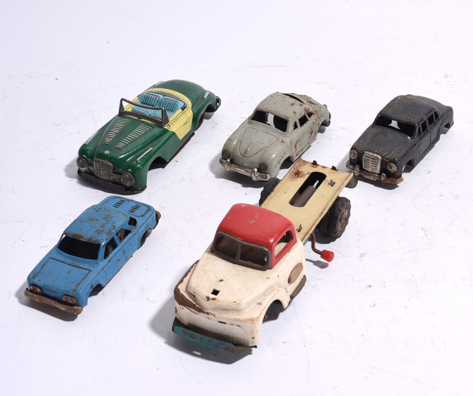 Group of Five Assorted Vintage Toy Vehicle Bodies and Parts (1 of 1)