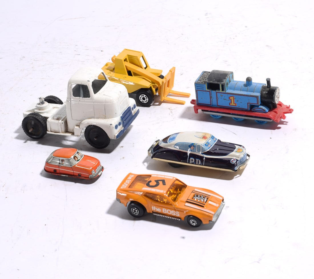 Group of Six Assorted Toy Vehicles Including Thomas Train and Matchbox (1 of 1)