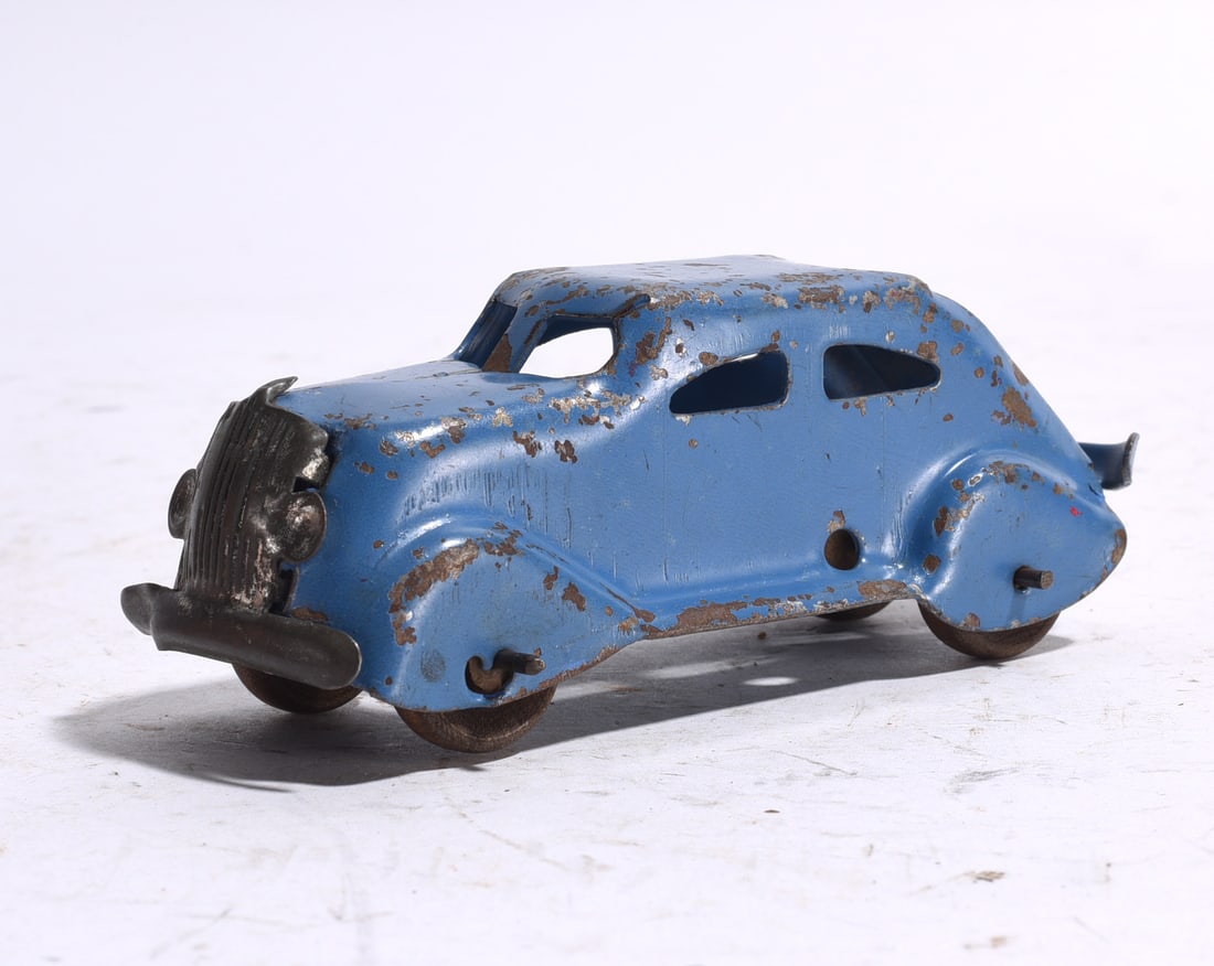 Blue Cast Iron Streamlined Sedan (1 of 2)