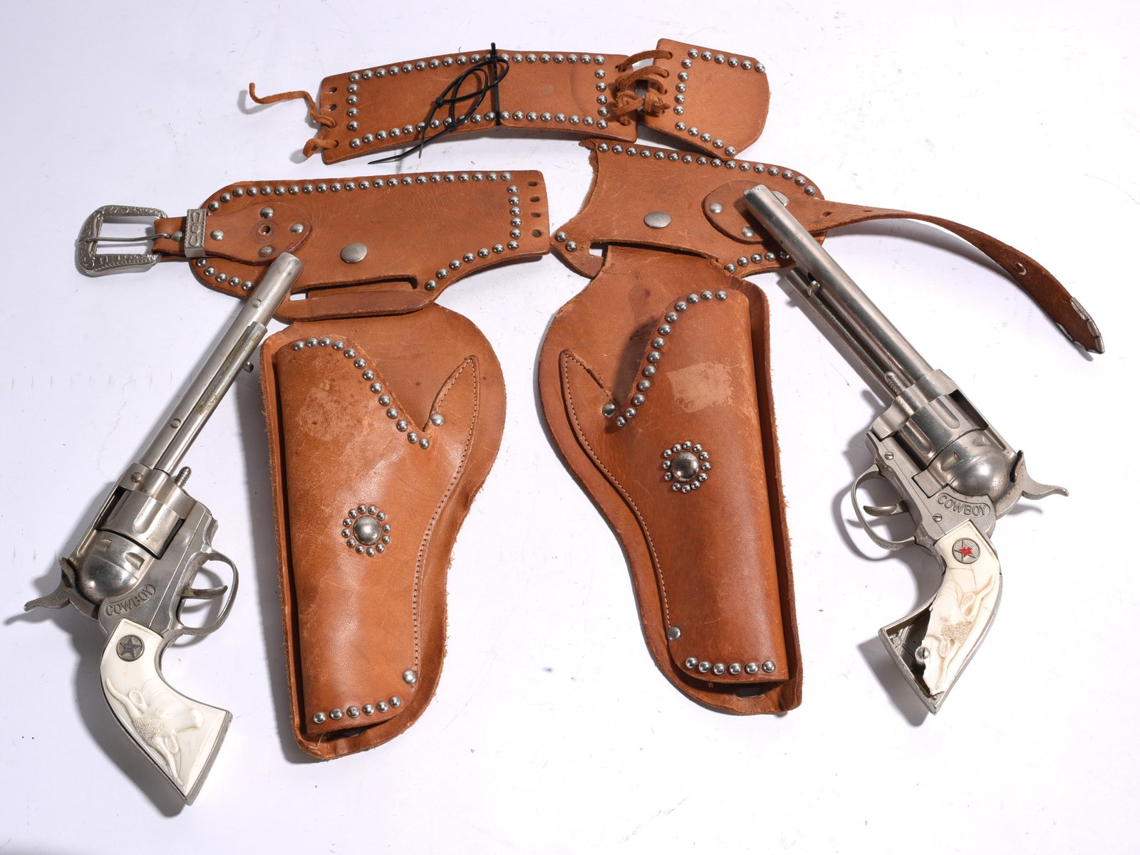 Cowboy Toy Cap Gun Set with Double Holster Rig (1 of 1)