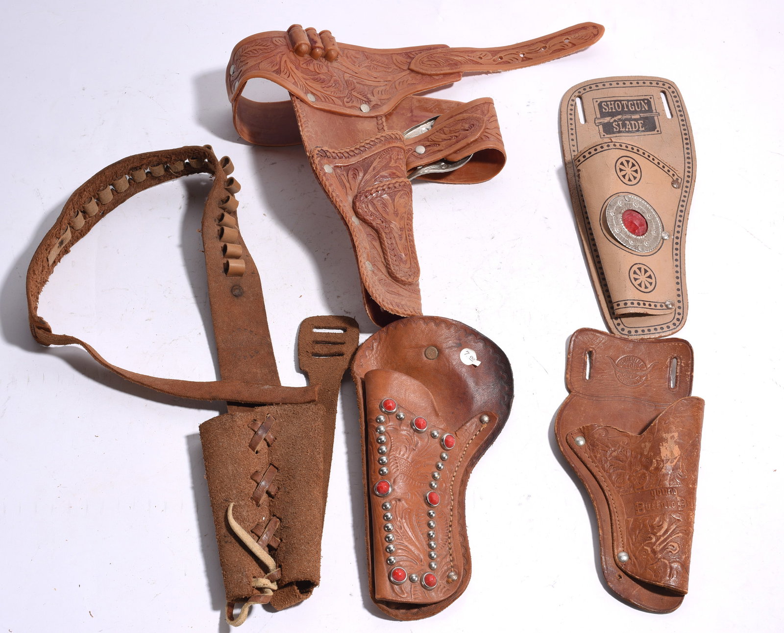 Group of Vintage Western Toy Holsters & Belts (1 of 1)