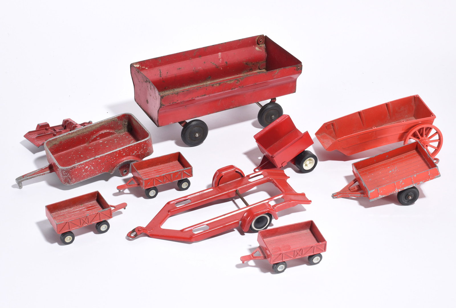 Assorted Red Toy Wagons and Trailers (1 of 1)