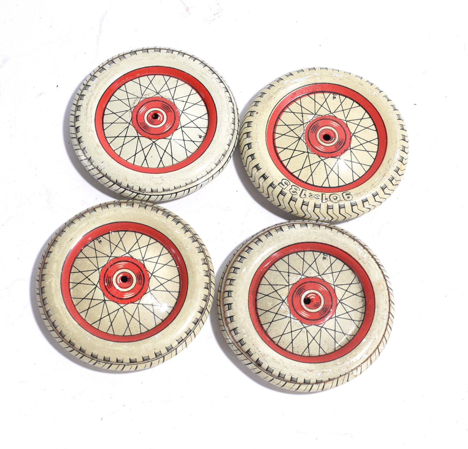 Set of Four Lithographed Toy Wheels (1 of 1)