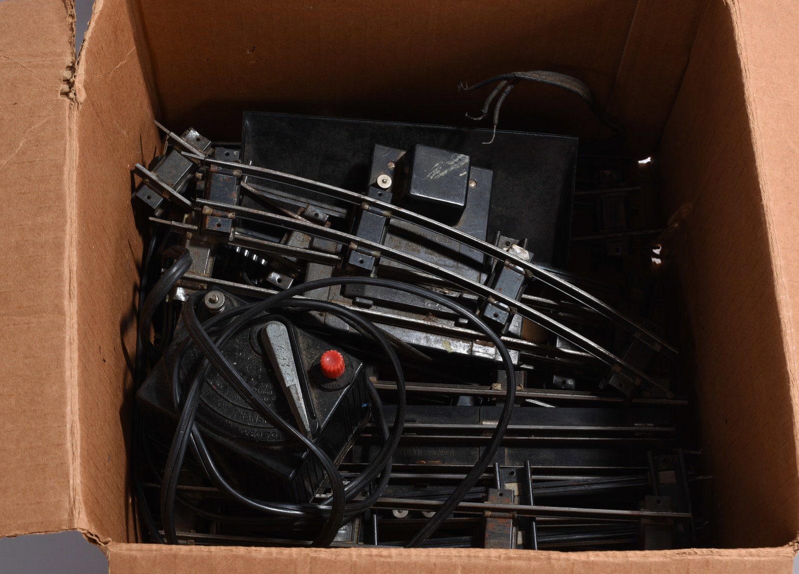 Box of Model Train Track and Accessories (1 of 1)