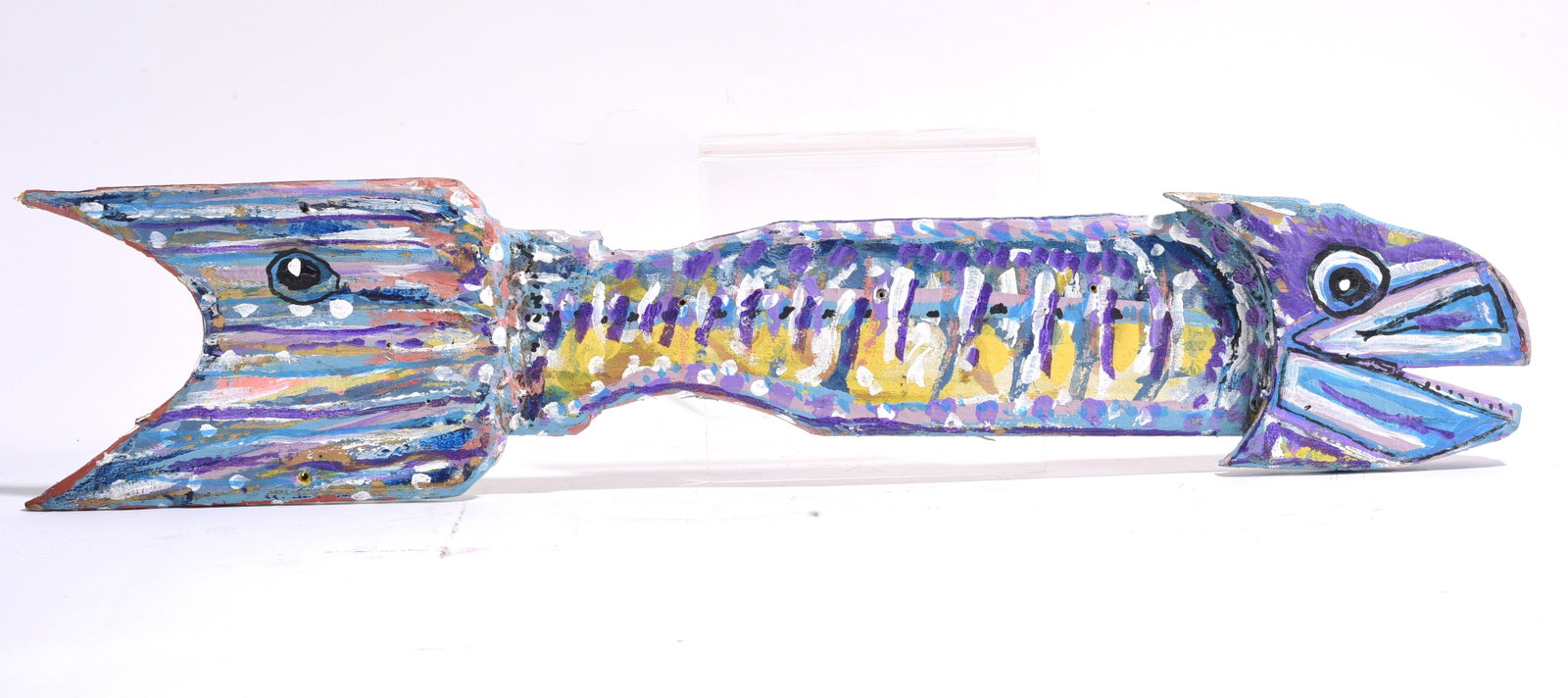 Mark Durham Folk Art Porch Fish 25"x5": Mark Durham Folk Art Porch Fish