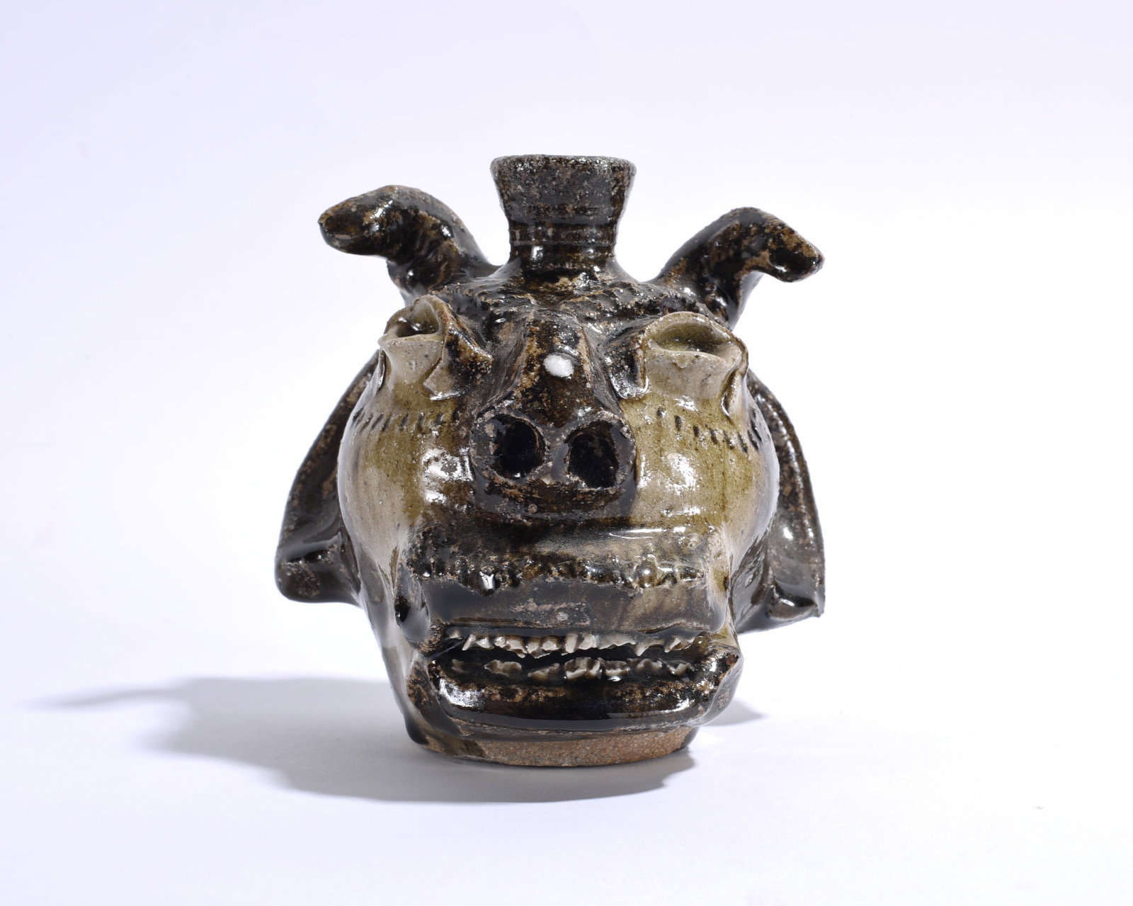 Steve Abee Miniature Pottery Devil Face Jug - 2